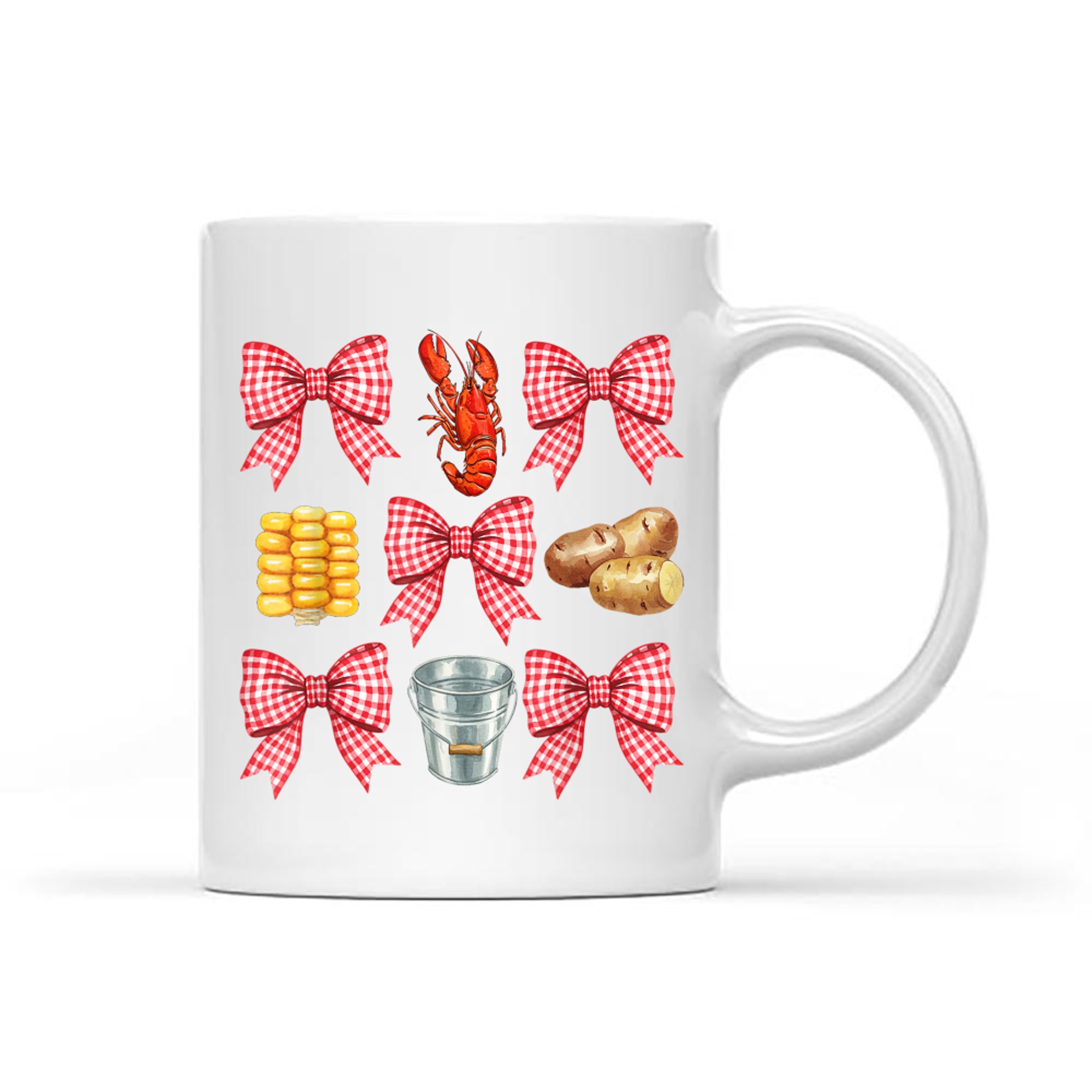 Pink Bow Cute Crawfish Boil Y2K Girl Aesthet Mug