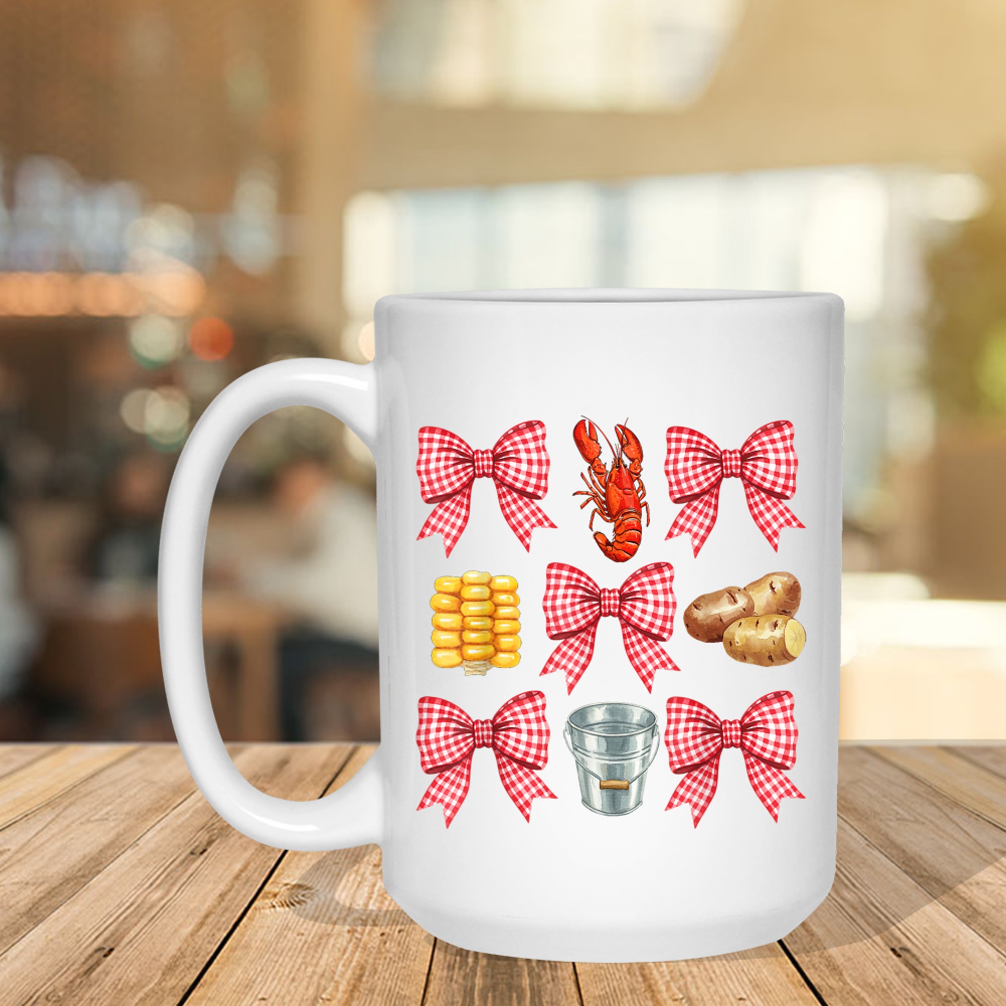 Pink Bow Cute Crawfish Boil Y2K Girl Aesthet Mug