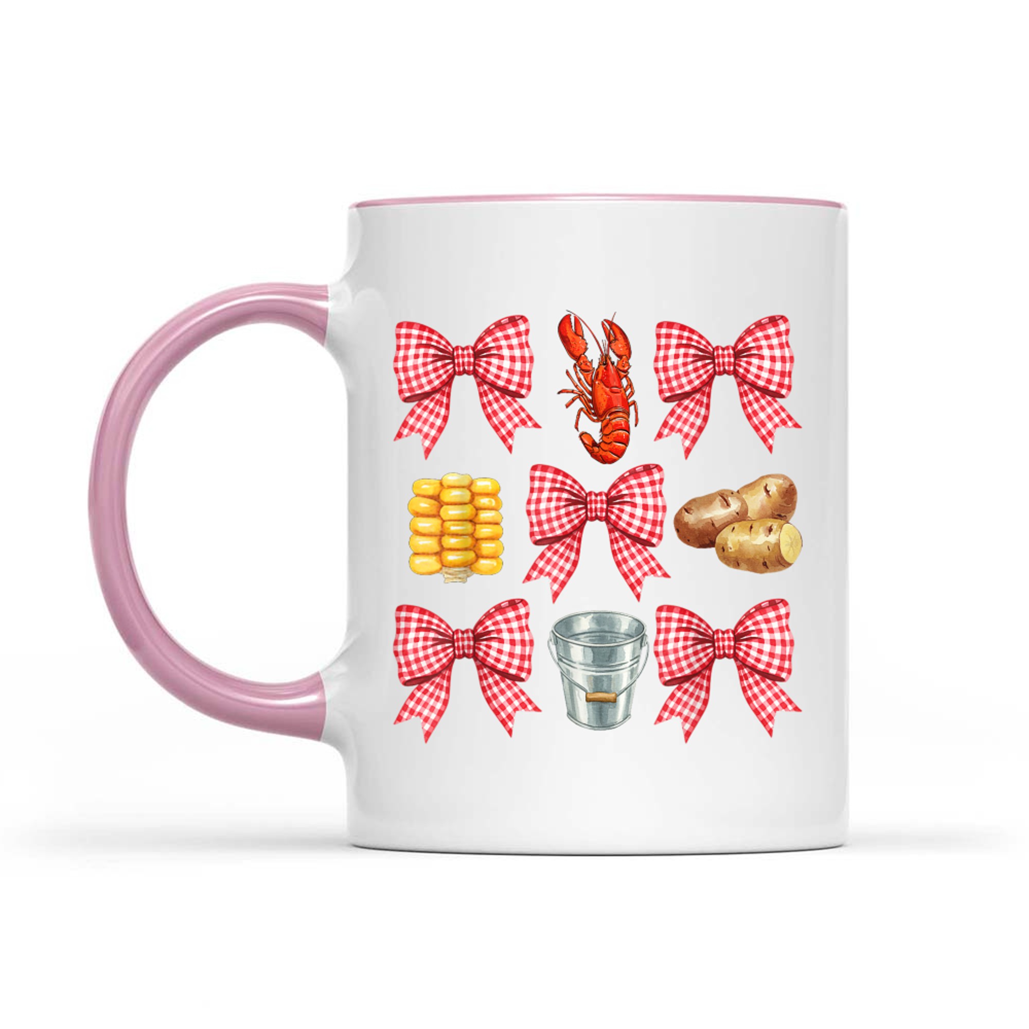 Pink Bow Cute Crawfish Boil Y2K Girl Aesthet Mug
