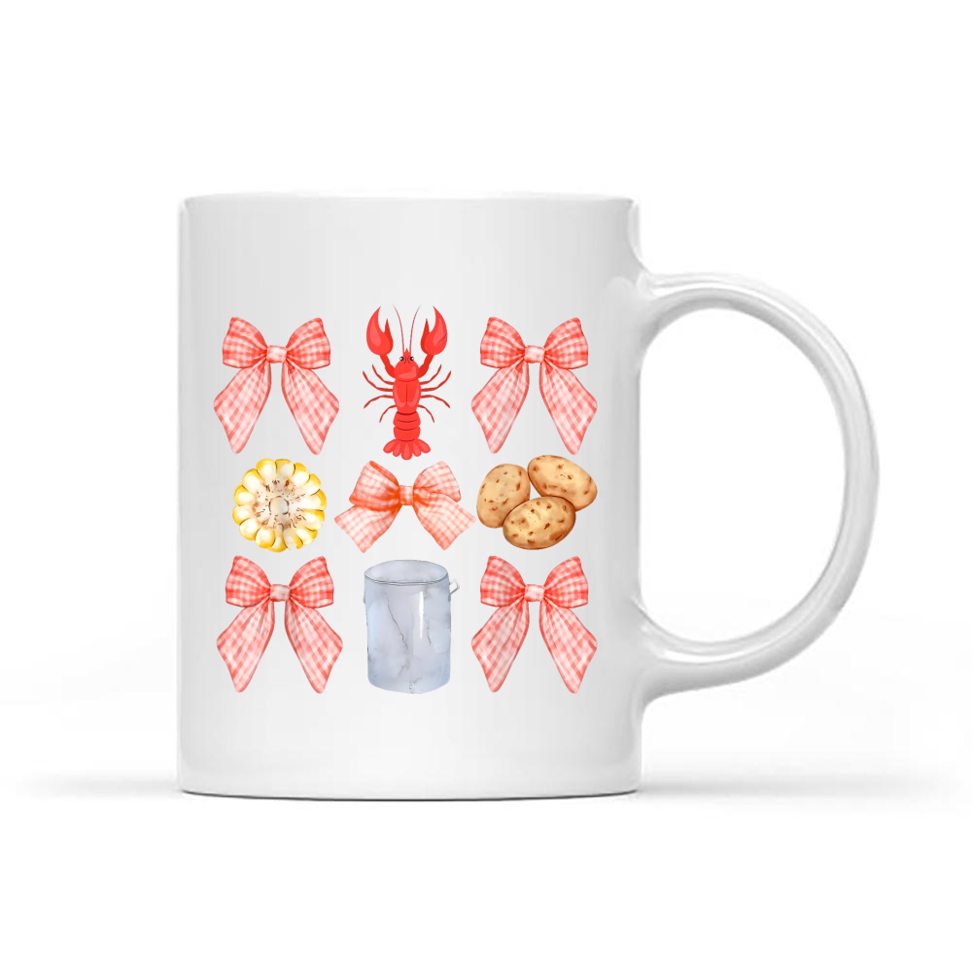 Pink Bow Cute Crawfish Boil Y2K Girl Aesthetic Mug