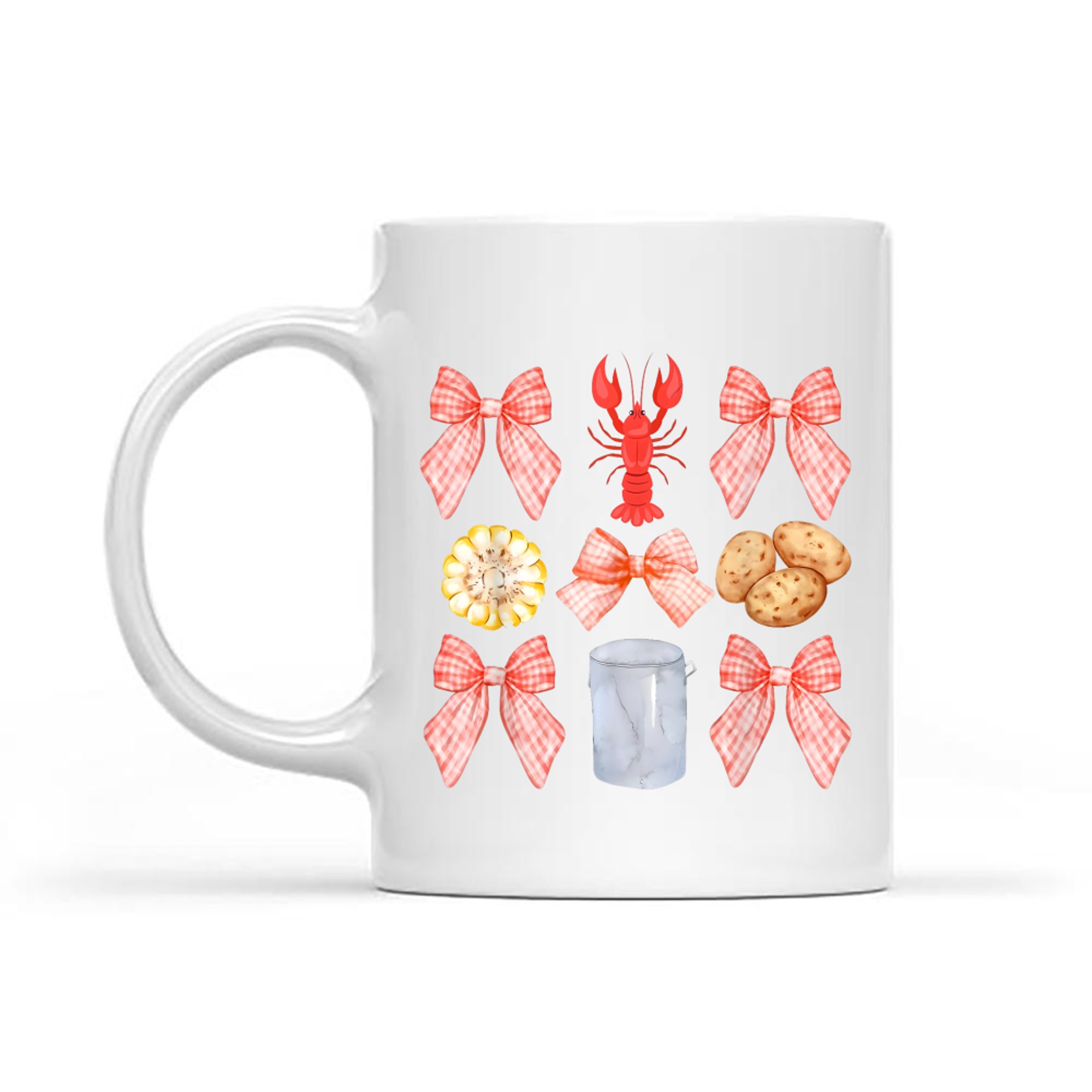 Pink Bow Cute Crawfish Boil Y2K Girl Aesthetic Mug