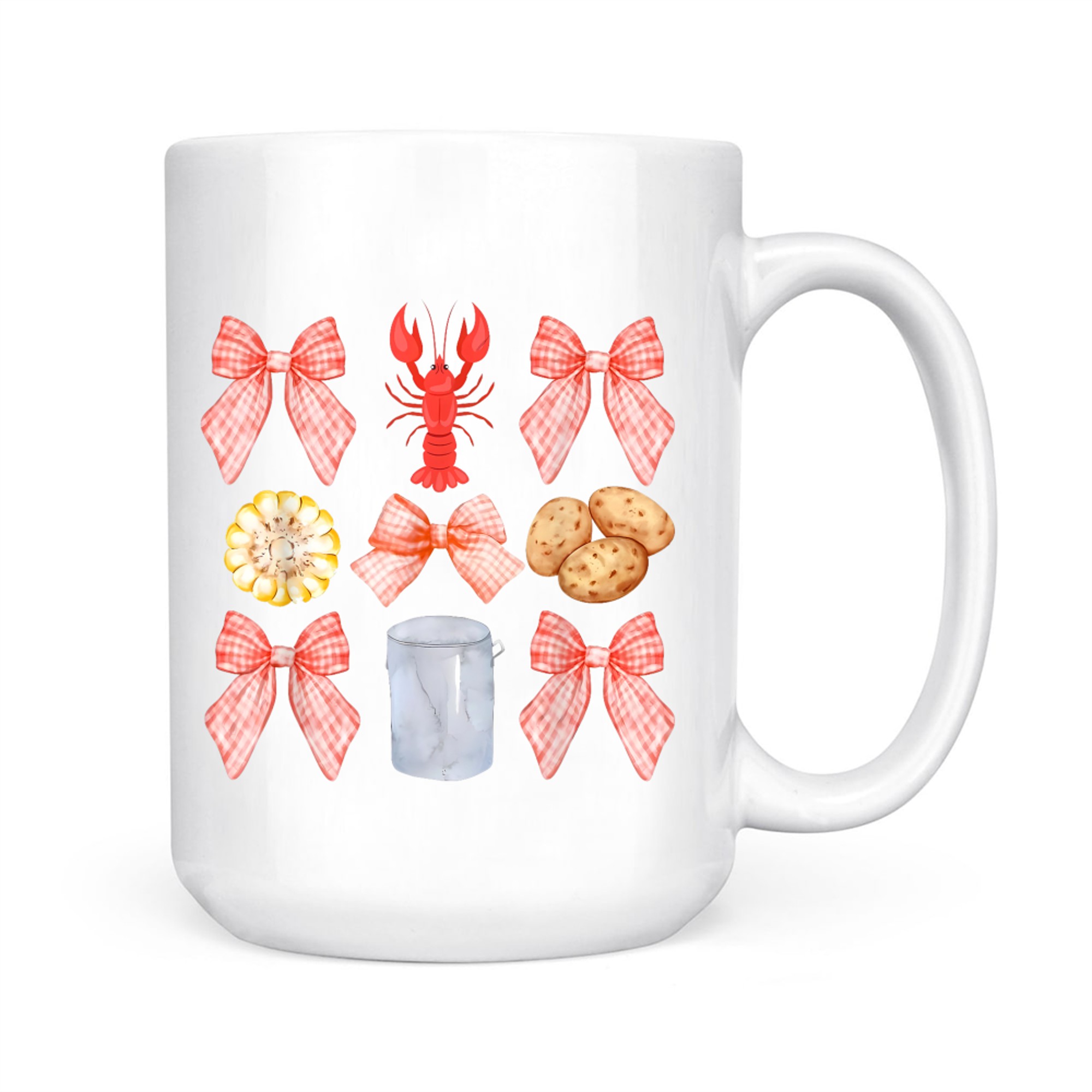 Pink Bow Cute Crawfish Boil Y2K Girl Aesthetic Mug