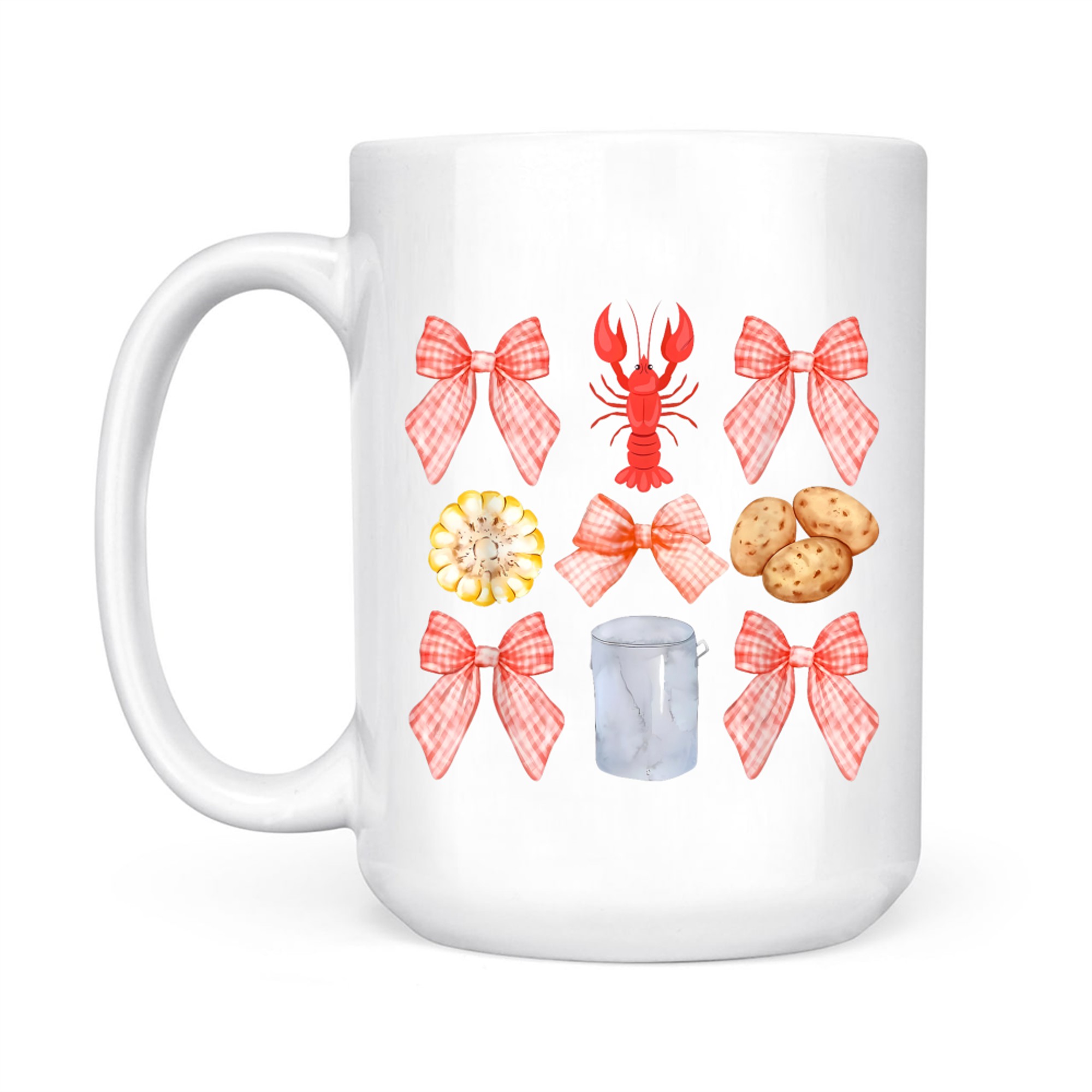 Pink Bow Cute Crawfish Boil Y2K Girl Aesthetic Mug