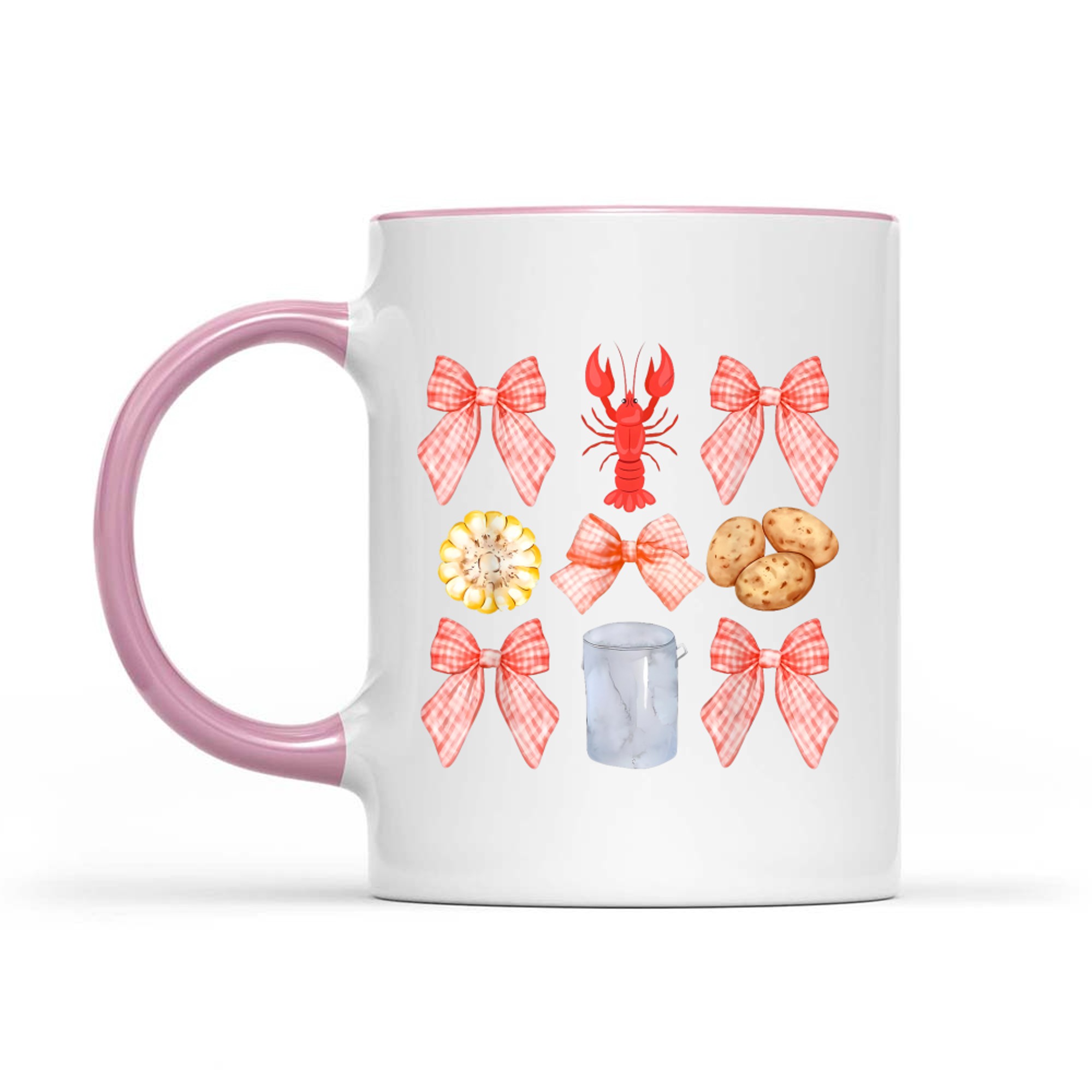 Pink Bow Cute Crawfish Boil Y2K Girl Aesthetic Mug