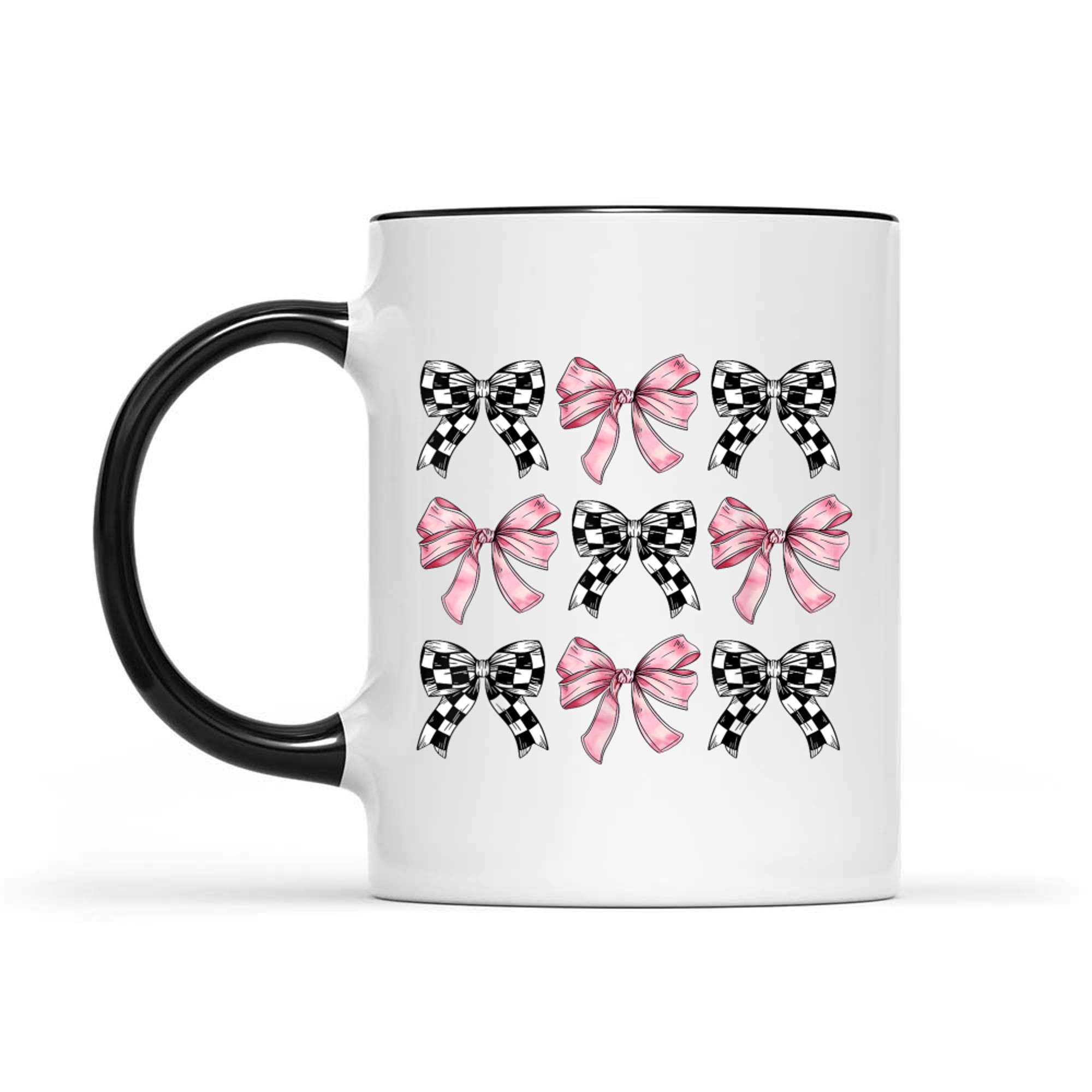 Pink Bows Cute Checkered Bow Y2K Girl Aesthetic Mug