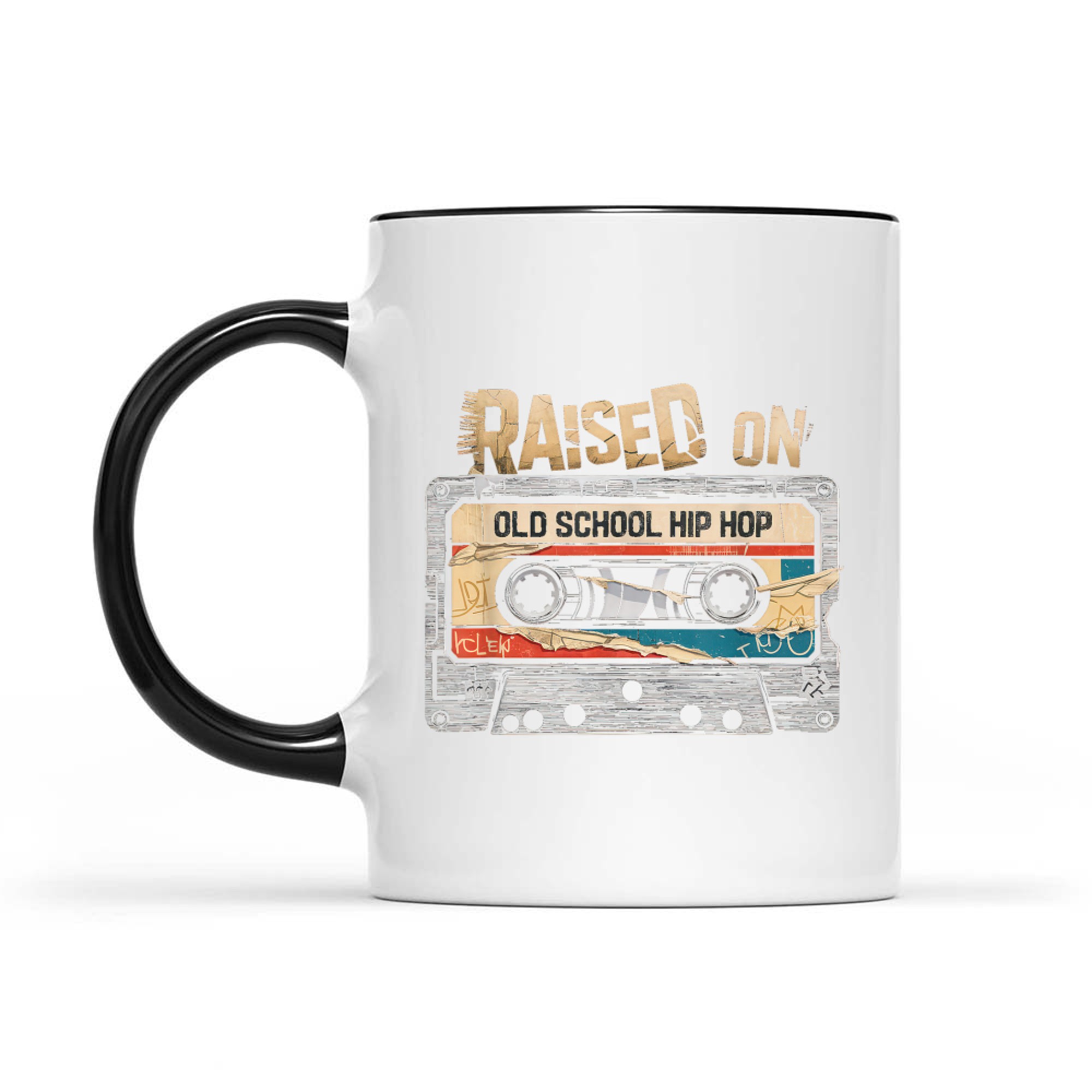 Raised On Old School Hip Hop Cassette Graffiti Rap Mug
