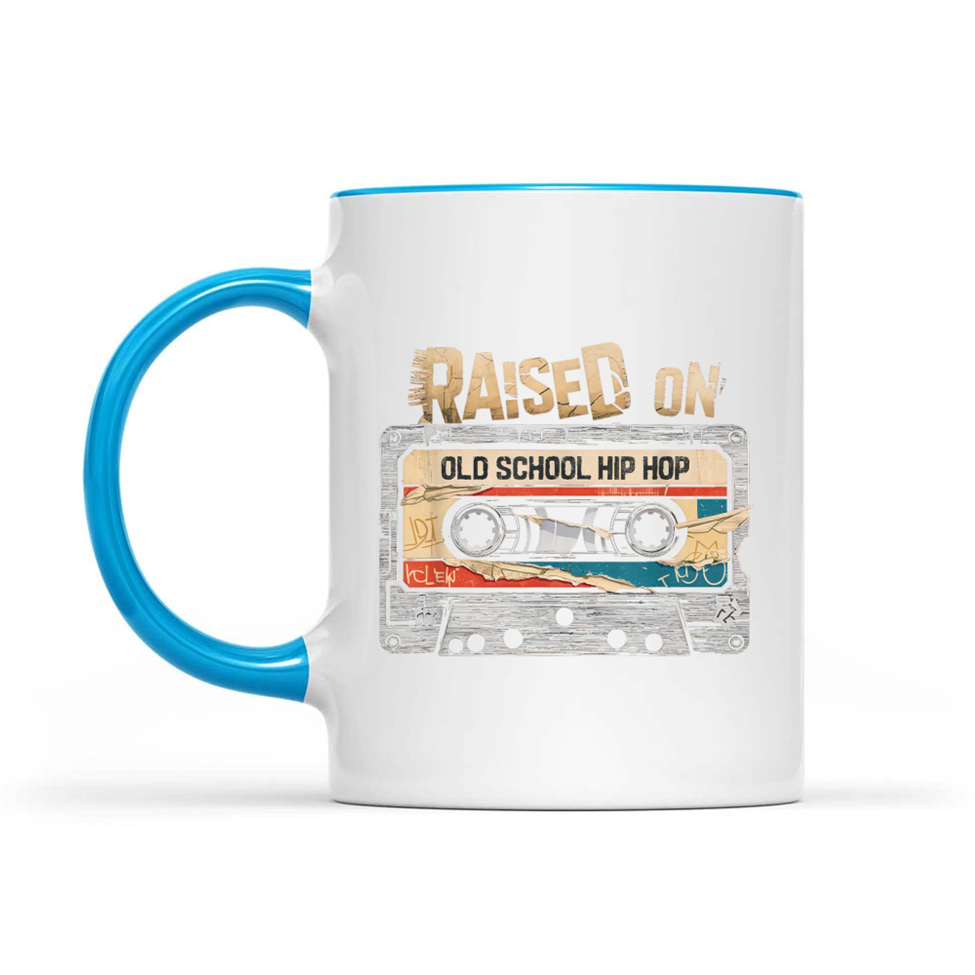 Raised On Old School Hip Hop Cassette Graffiti Rap Mug