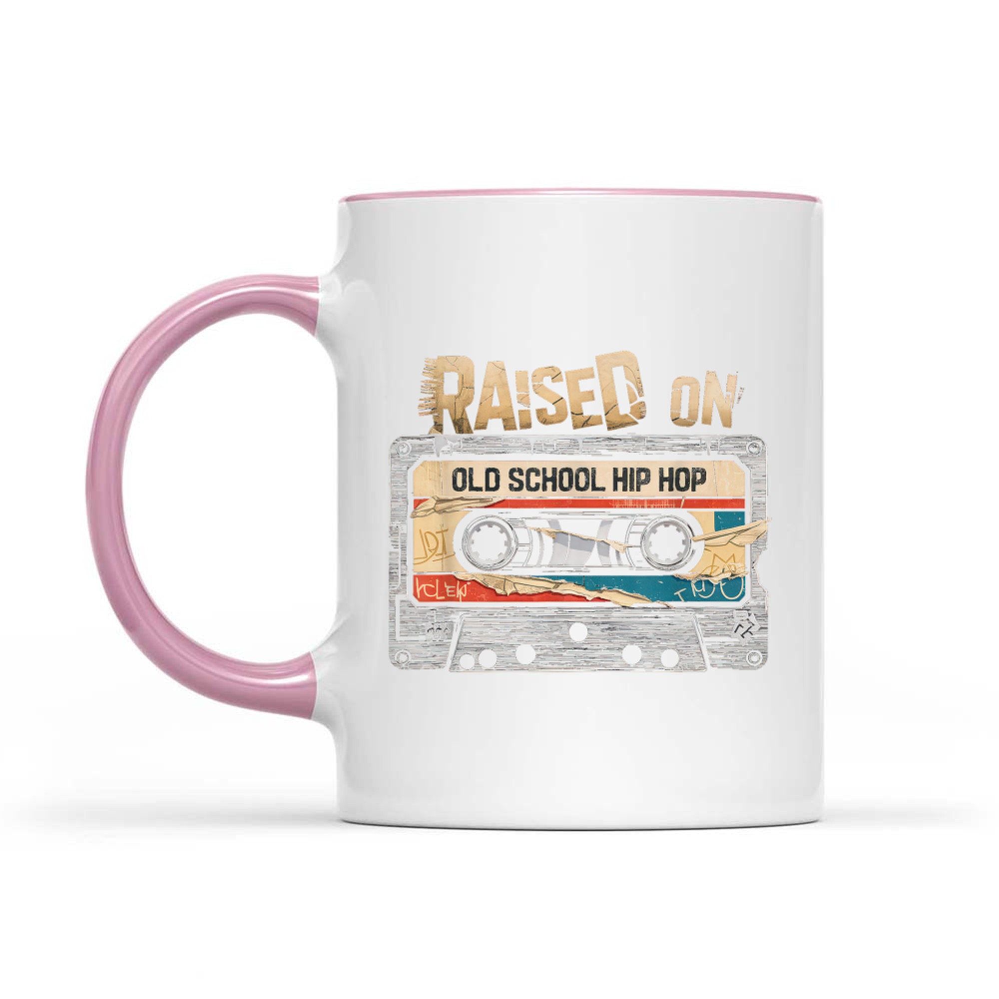 Raised On Old School Hip Hop Cassette Graffiti Rap Mug