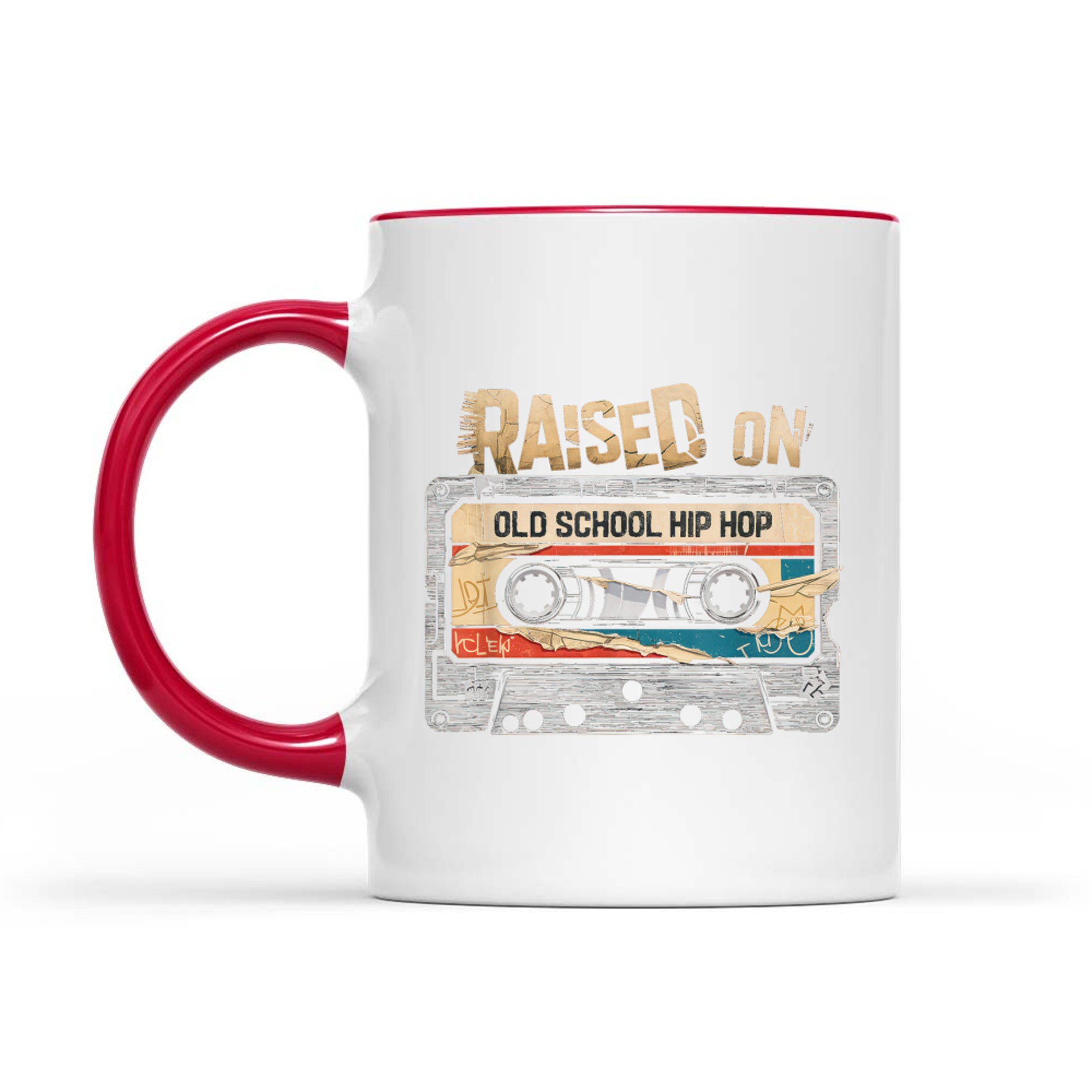 Raised On Old School Hip Hop Cassette Graffiti Rap Mug