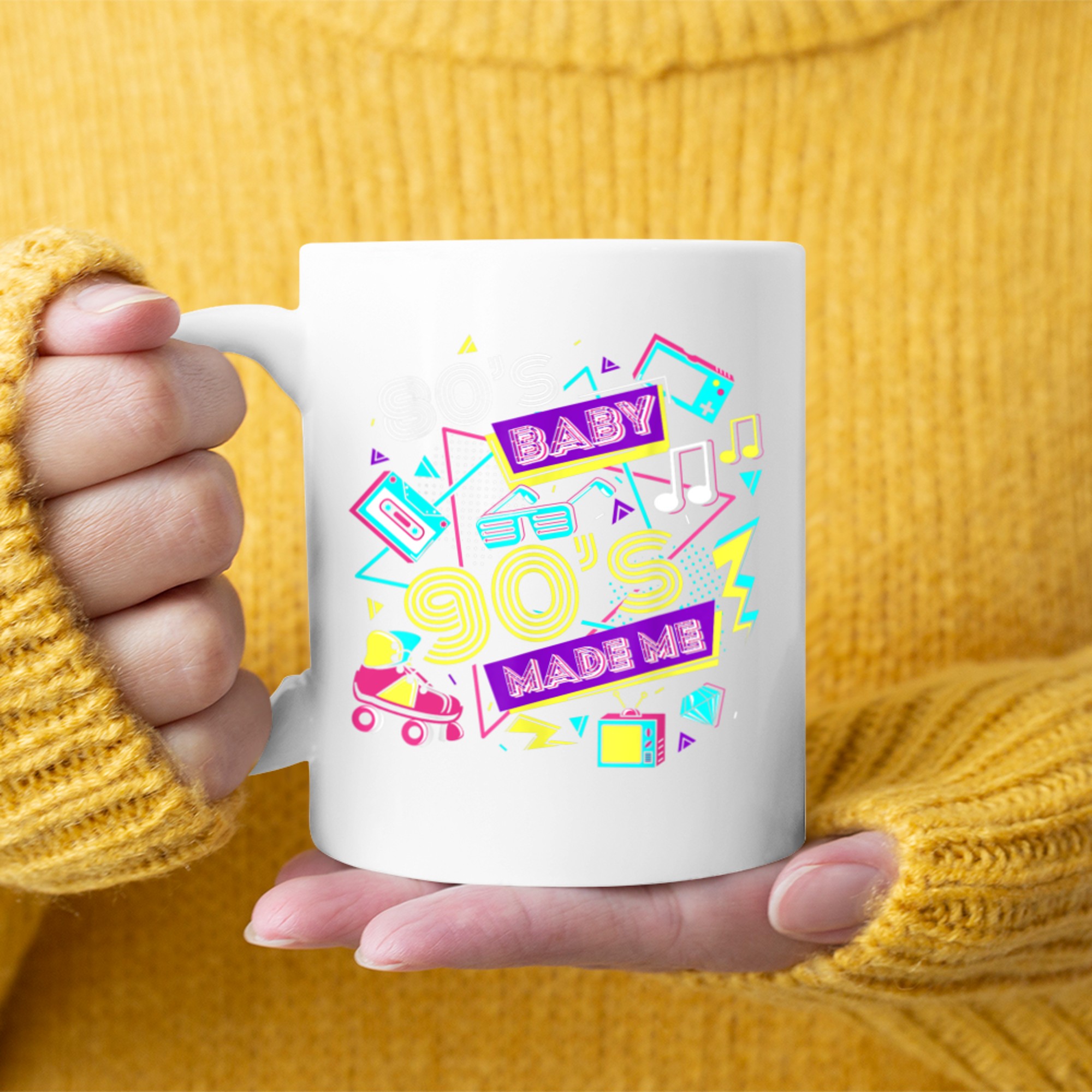 Retro 1980s 80's Baby 1990s 90's Made Me Vaporwave Nostalgia Mug