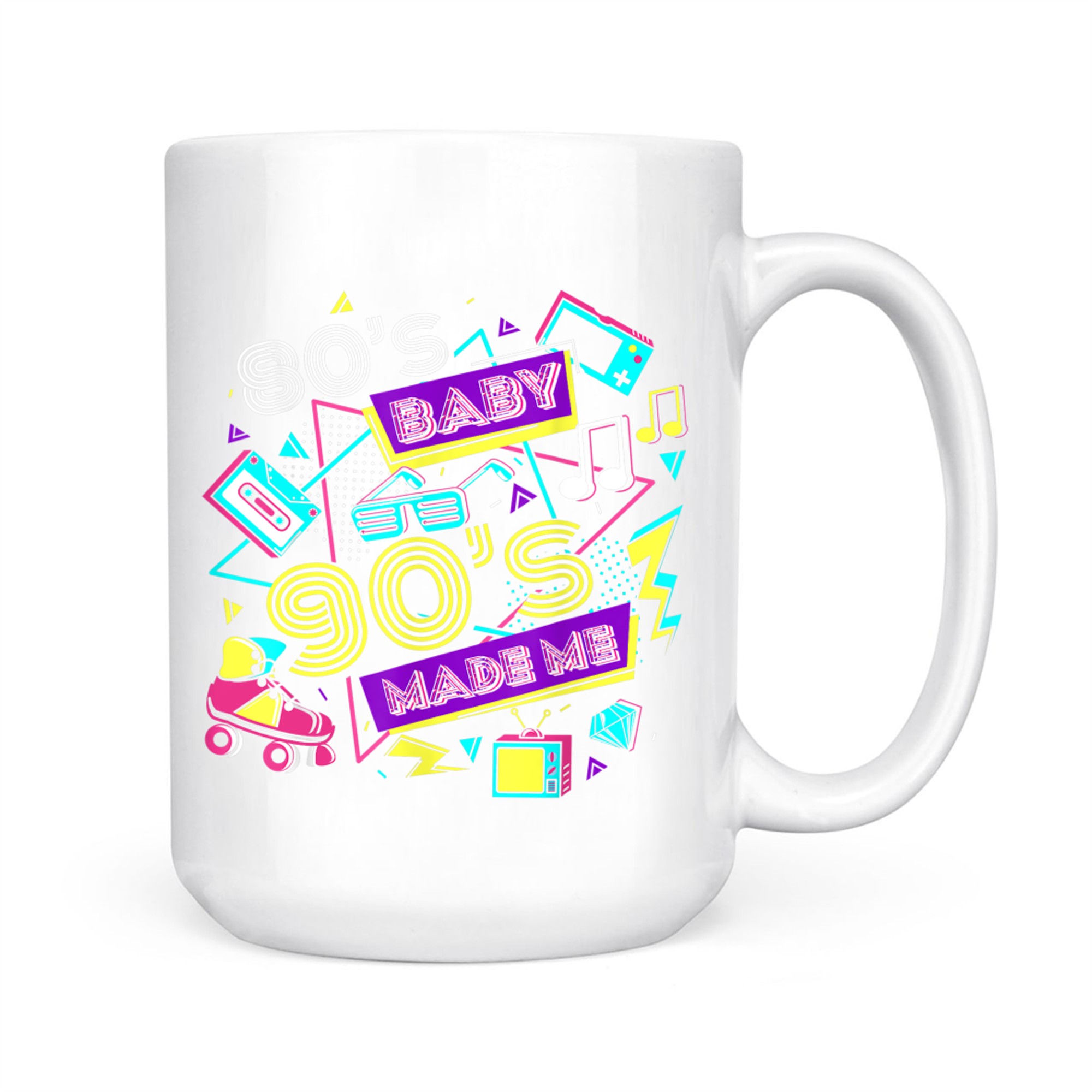 Retro 1980s 80's Baby 1990s 90's Made Me Vaporwave Nostalgia Mug