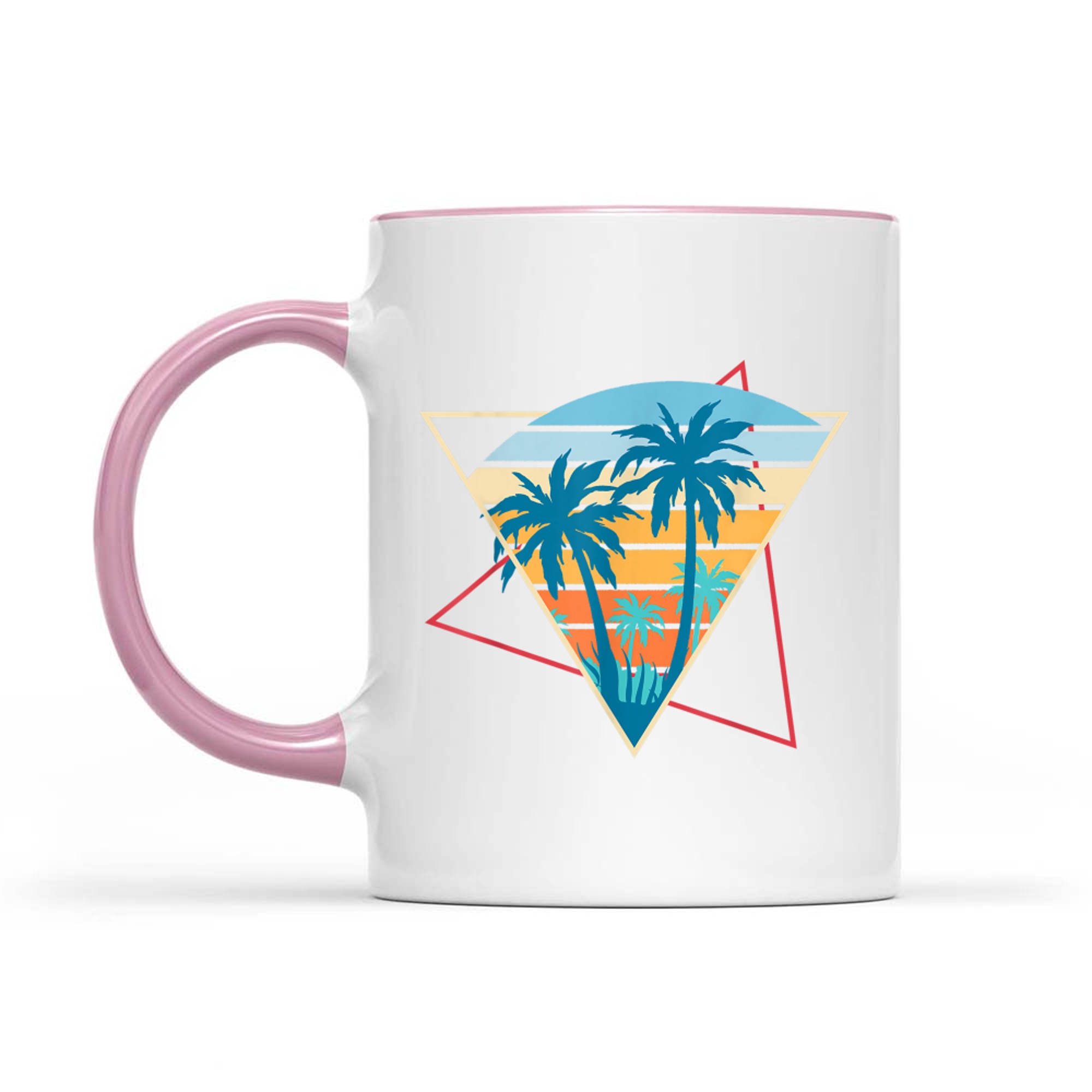 Retro Beach Sunset Vacation Palm Trees Tropical Summer Mug