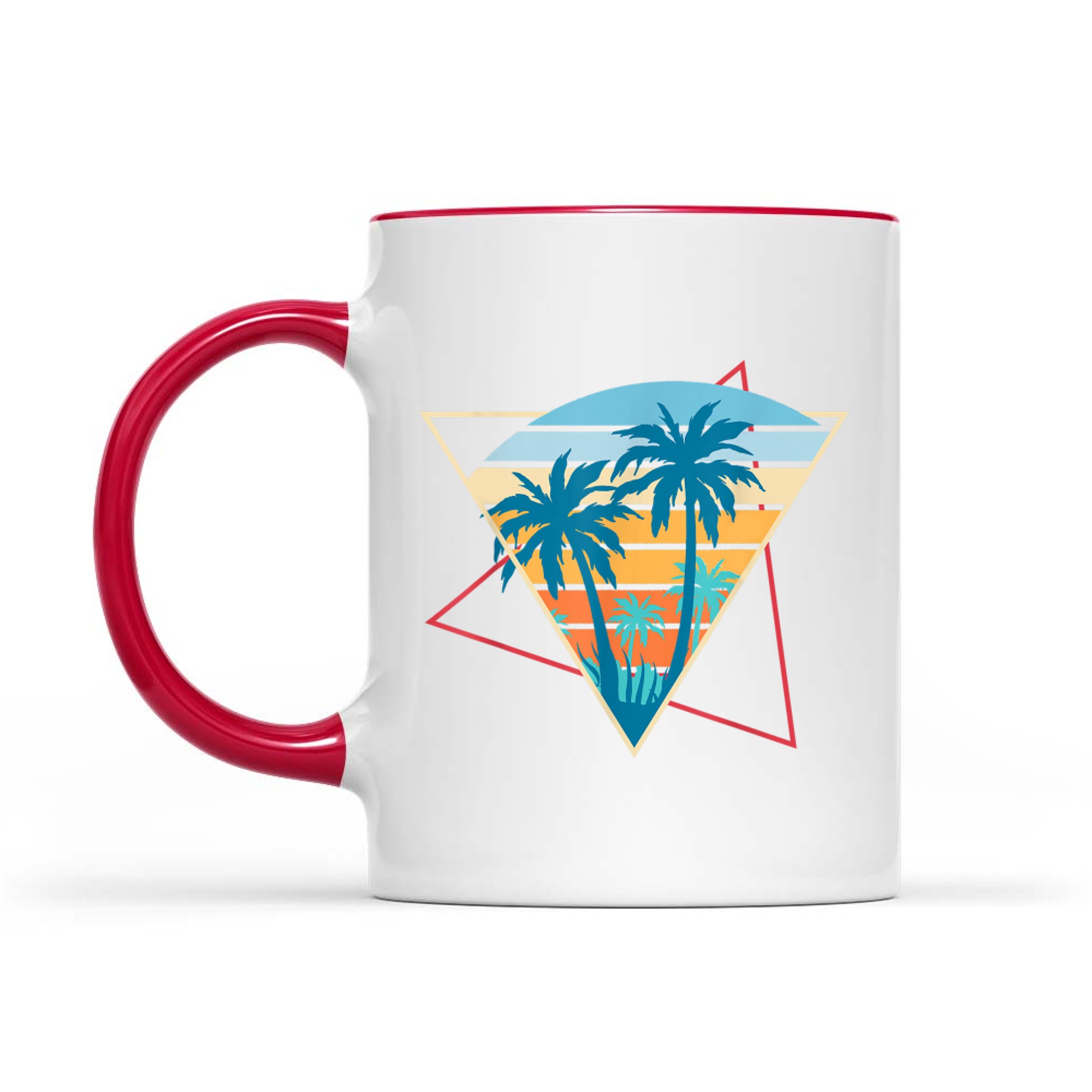 Retro Beach Sunset Vacation Palm Trees Tropical Summer Mug