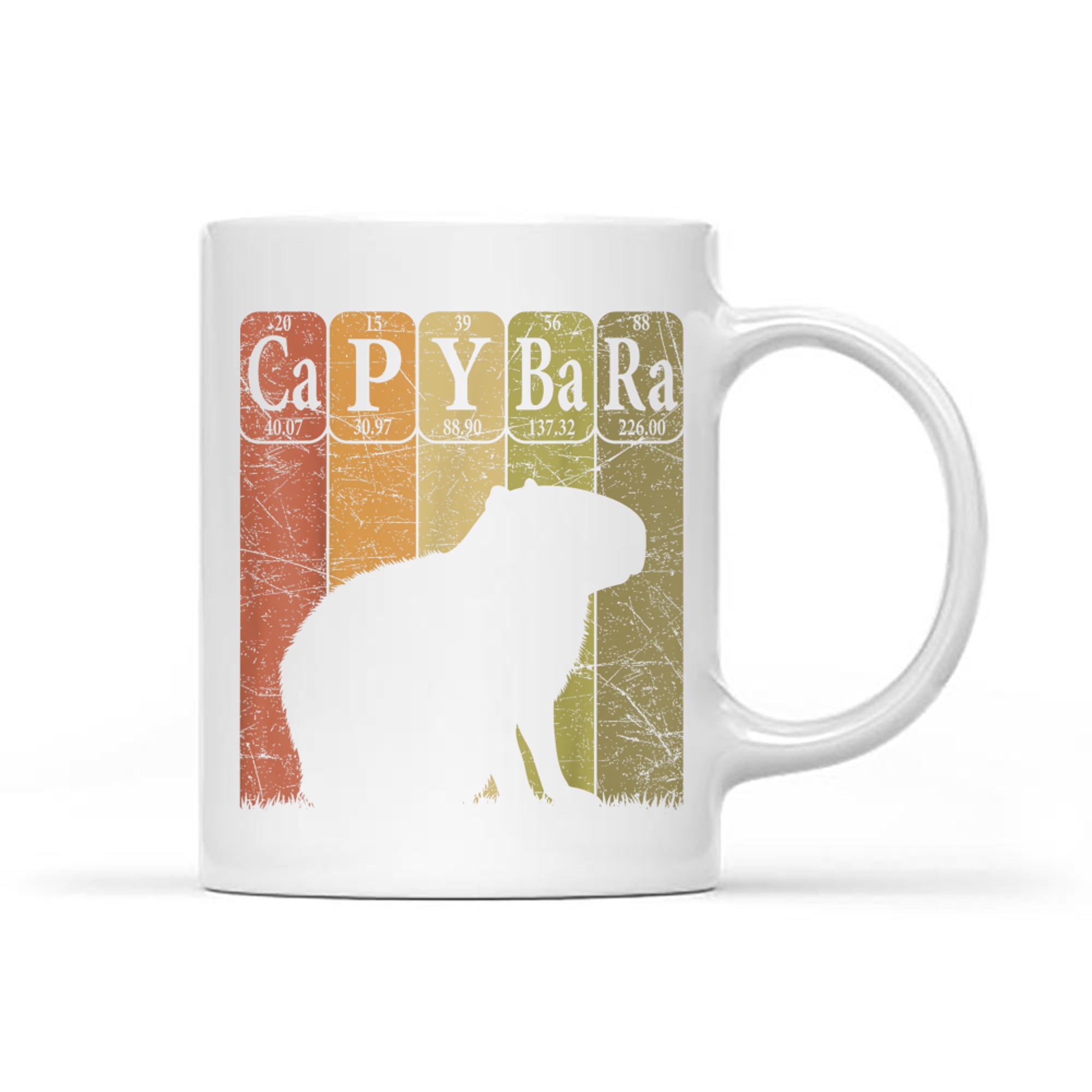 Retro Capybara Lover Periodic Table Chemistry Mug