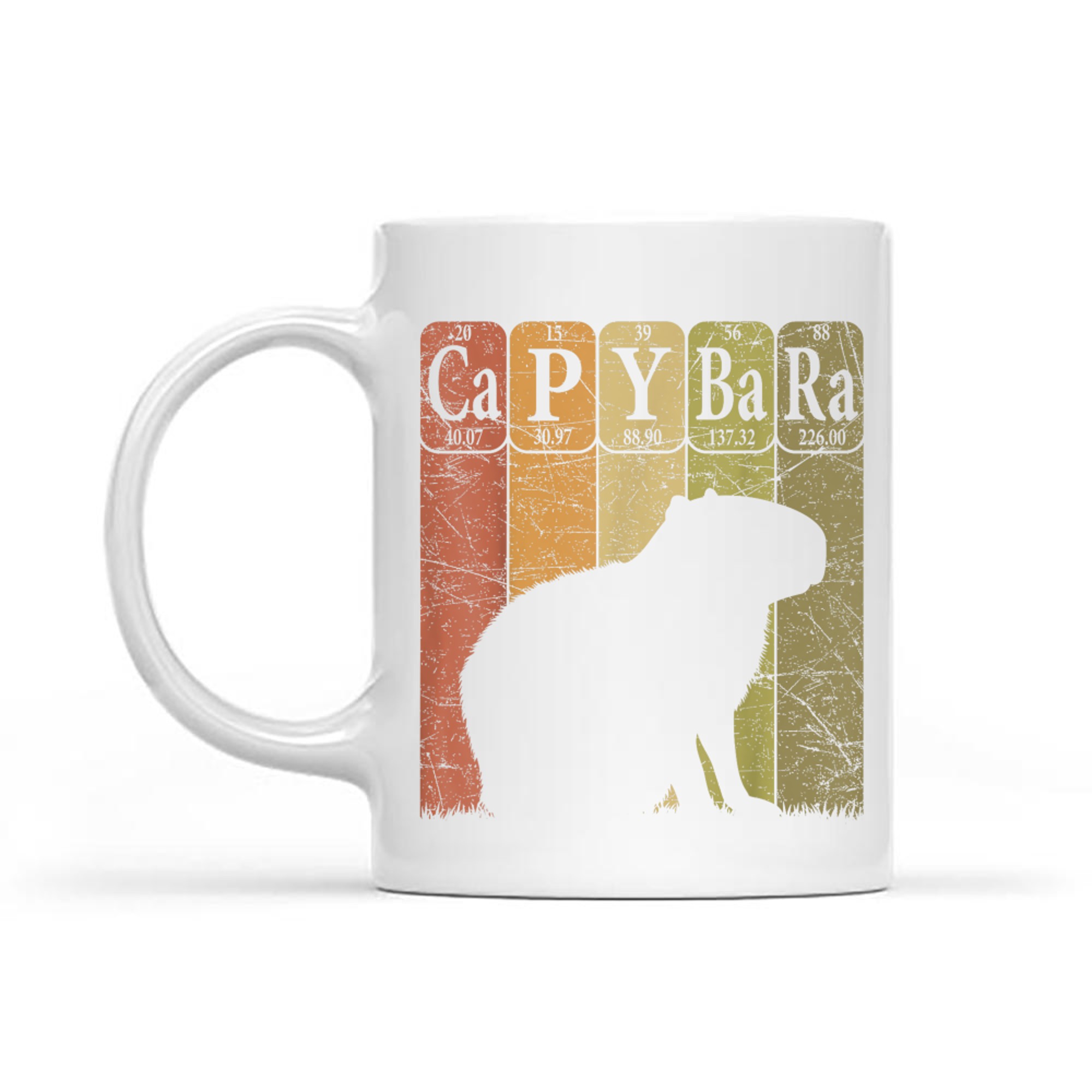Retro Capybara Lover Periodic Table Chemistry Mug