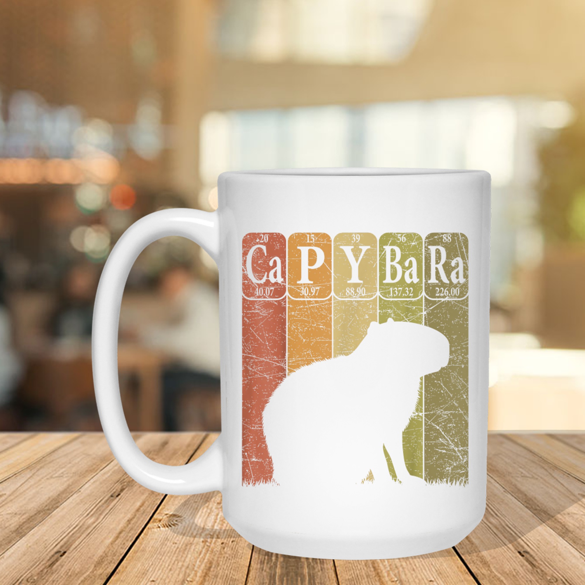 Retro Capybara Lover Periodic Table Chemistry Mug