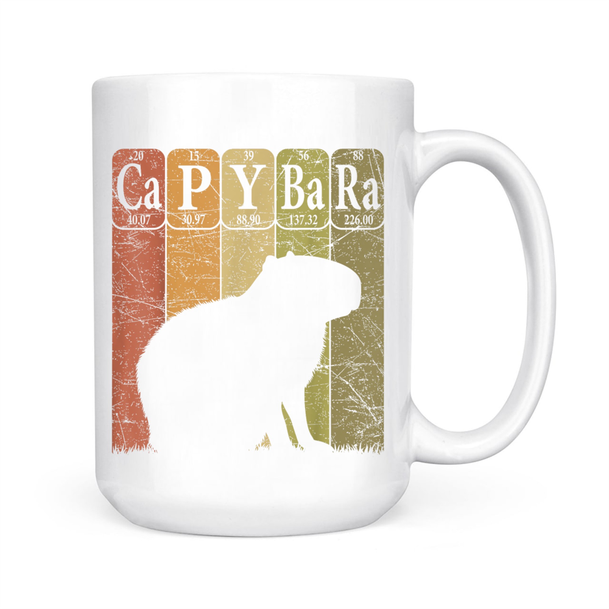 Retro Capybara Lover Periodic Table Chemistry Mug