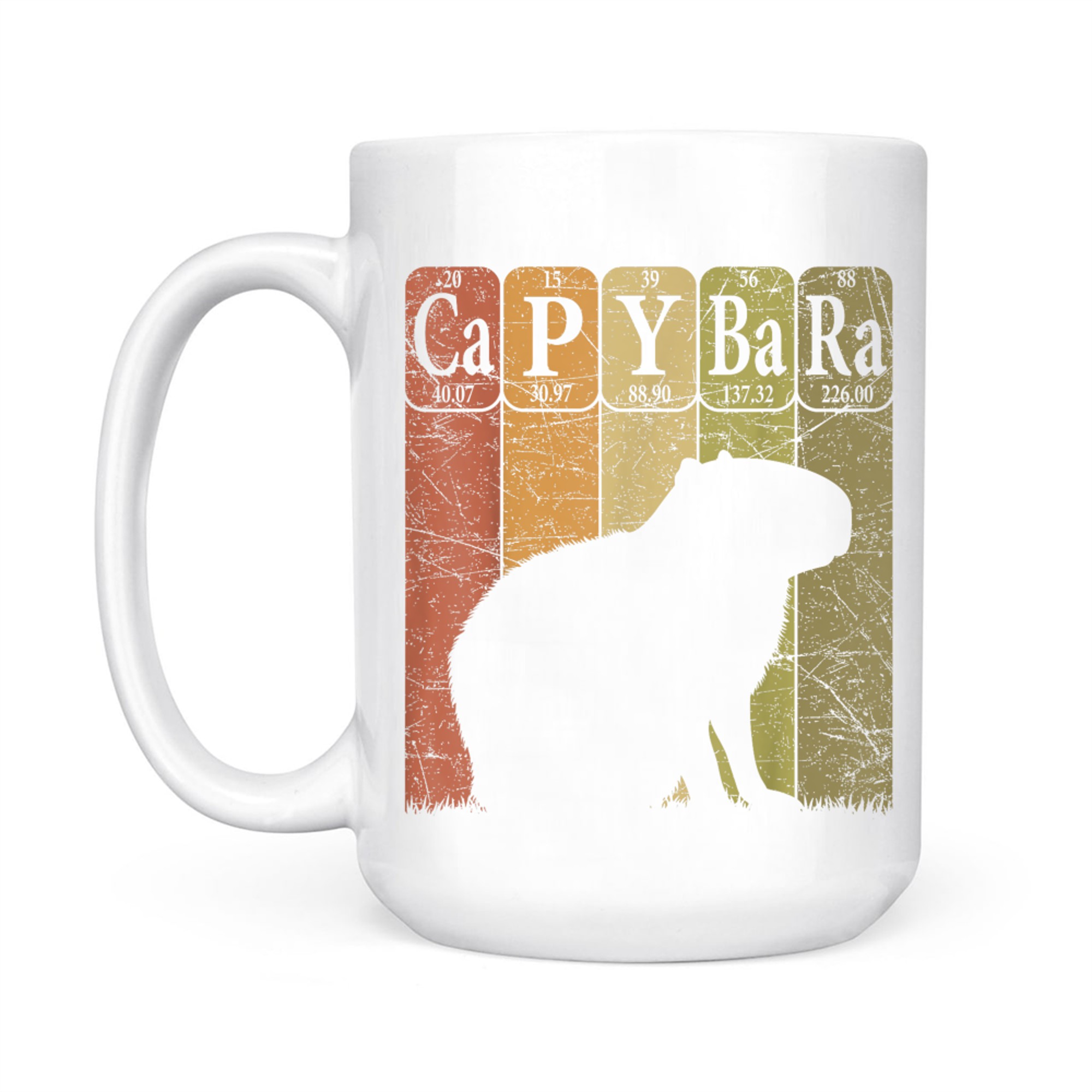 Retro Capybara Lover Periodic Table Chemistry Mug