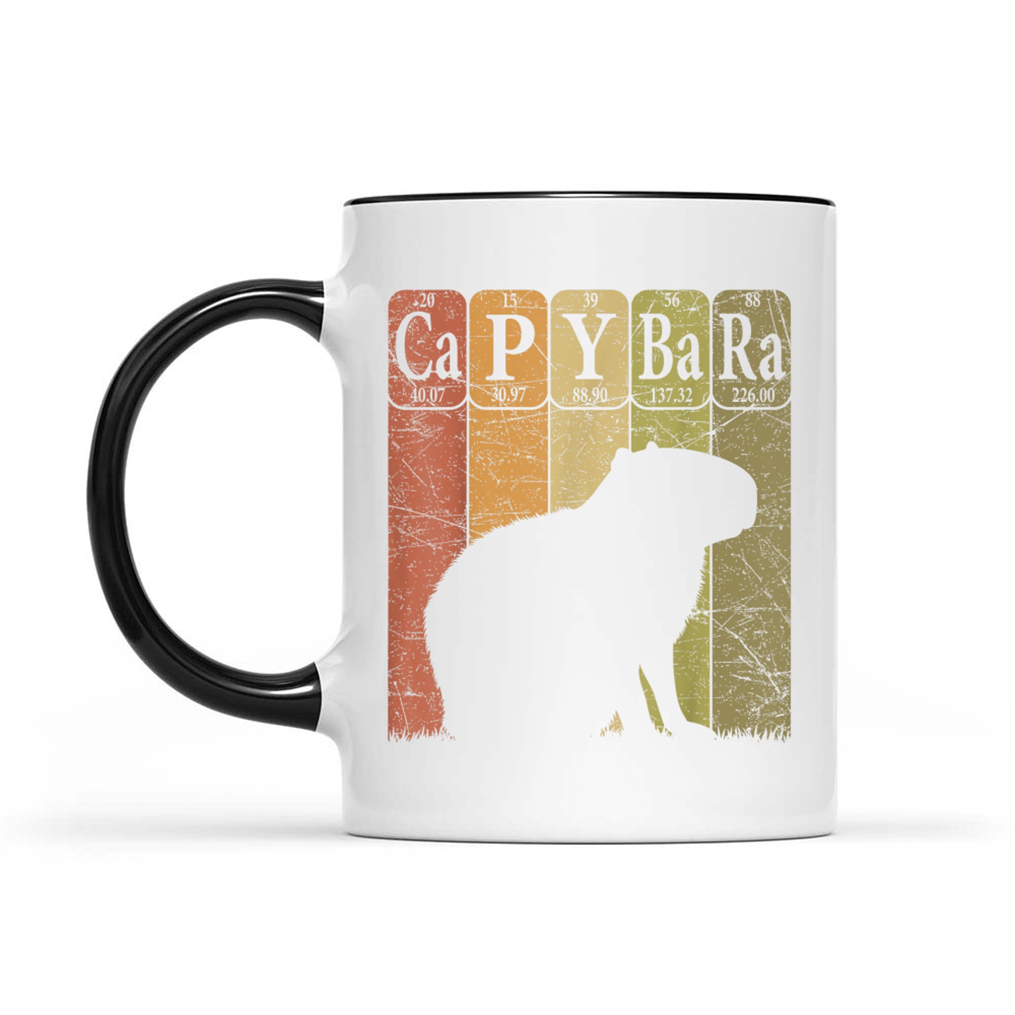 Retro Capybara Lover Periodic Table Chemistry Mug