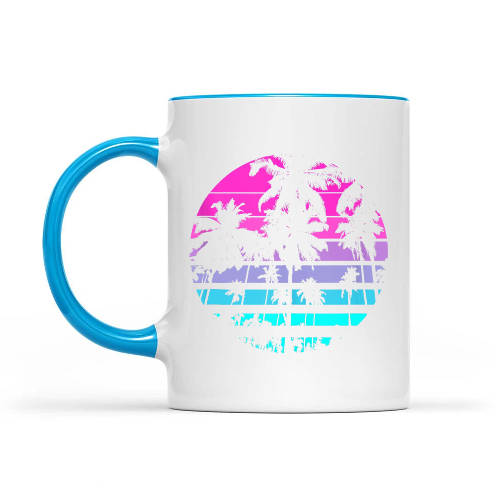 Retro Eighties 80s 90s Beach Style Design With Palm Trees Mug