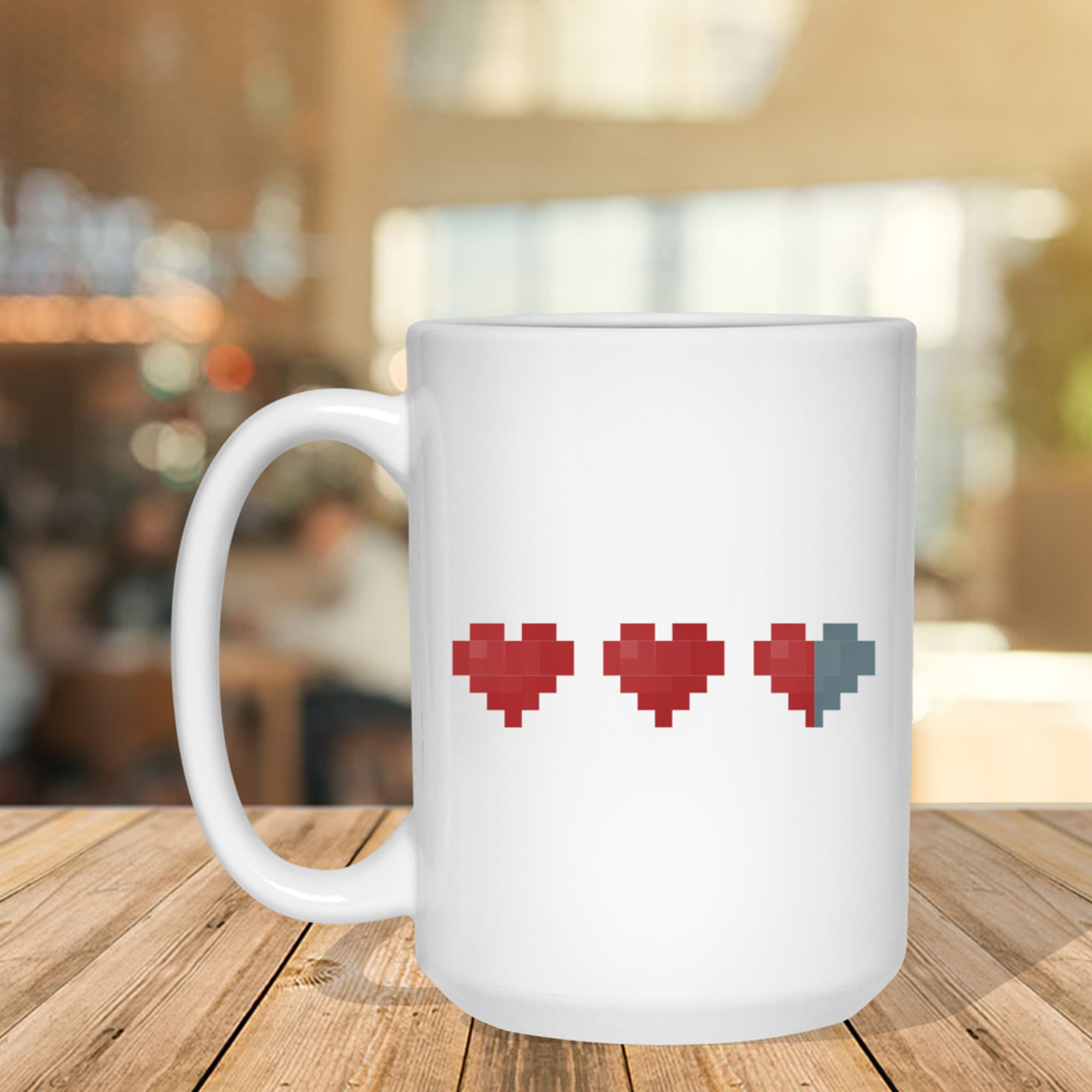 Retro Heart Gamer Gift Life Hearts Gaming Mug