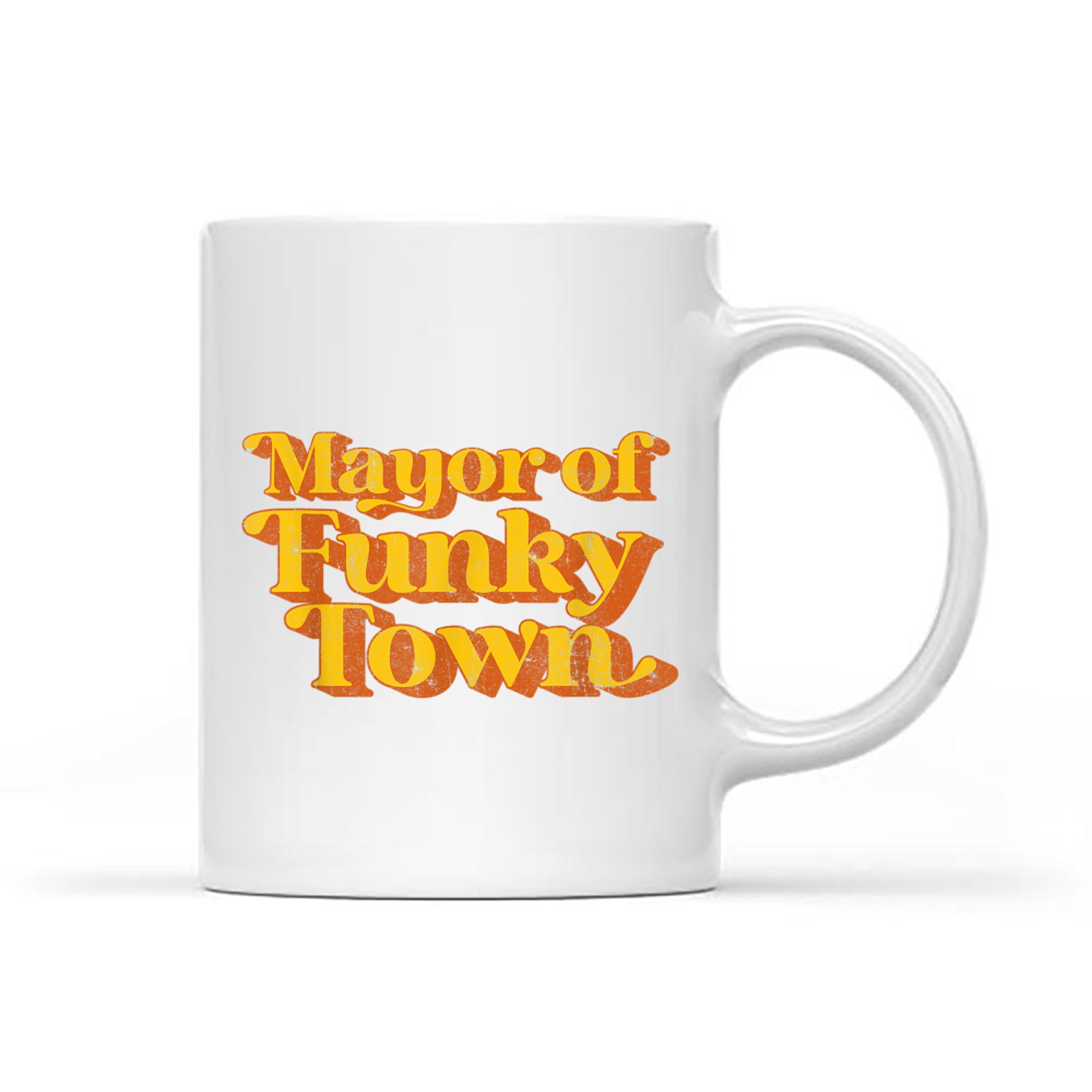 Retro Mayor Of Funky Town Funny Vintage 70's Disco Party Mug