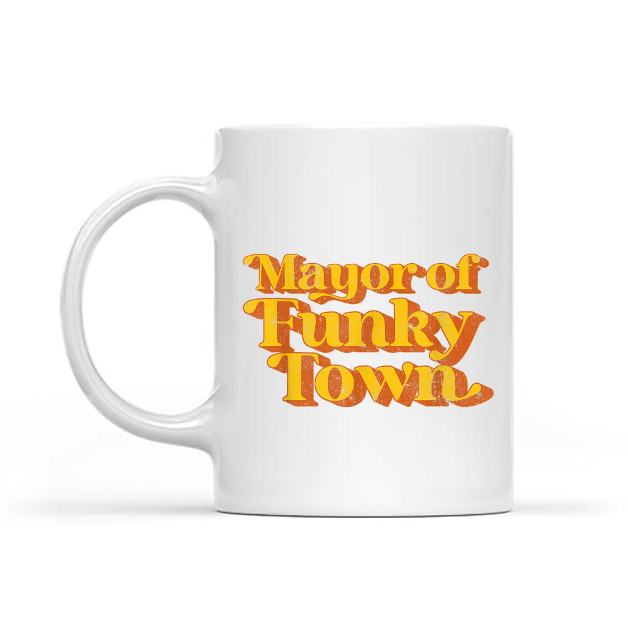 Retro Mayor Of Funky Town Funny Vintage 70's Disco Party Mug