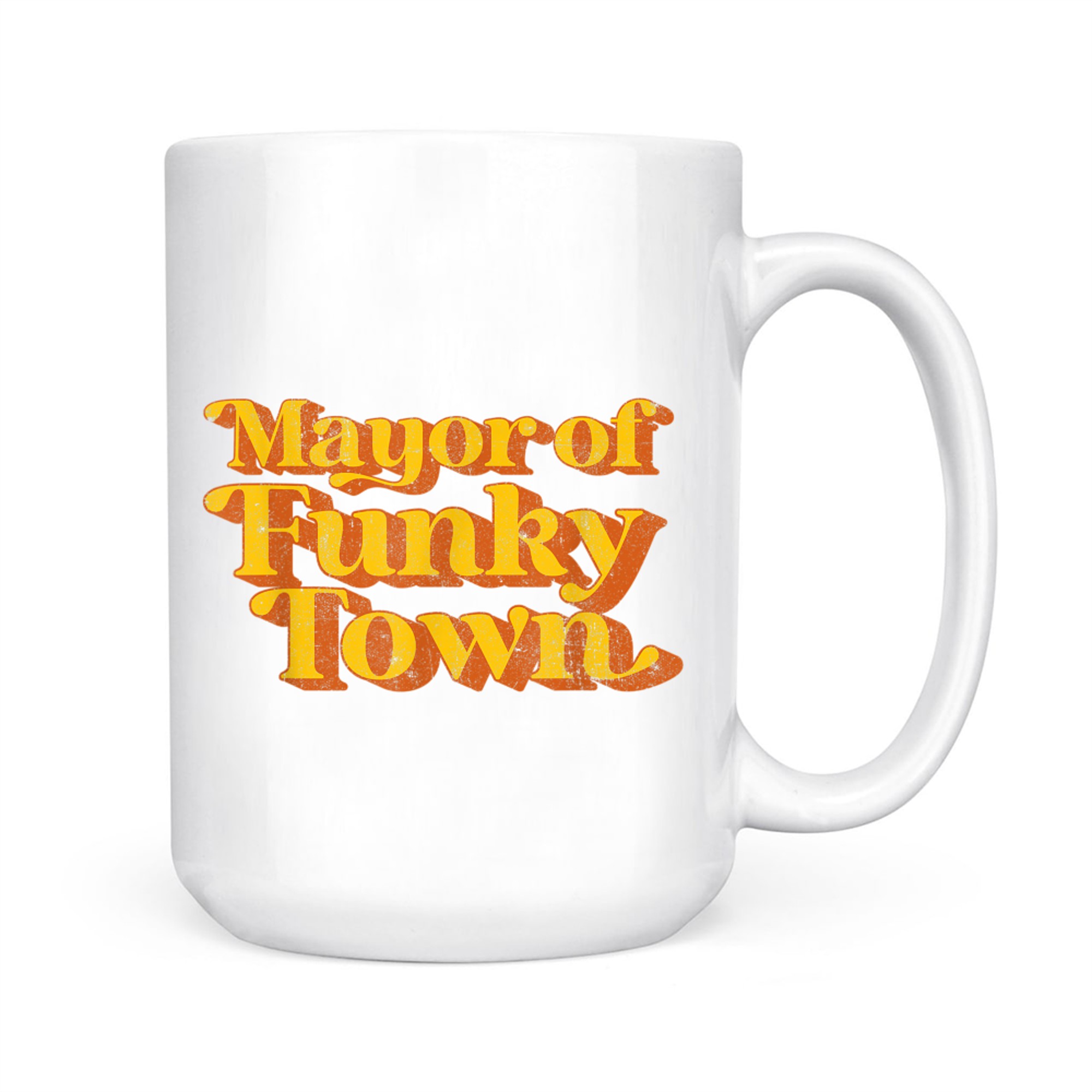 Retro Mayor Of Funky Town Funny Vintage 70's Disco Party Mug