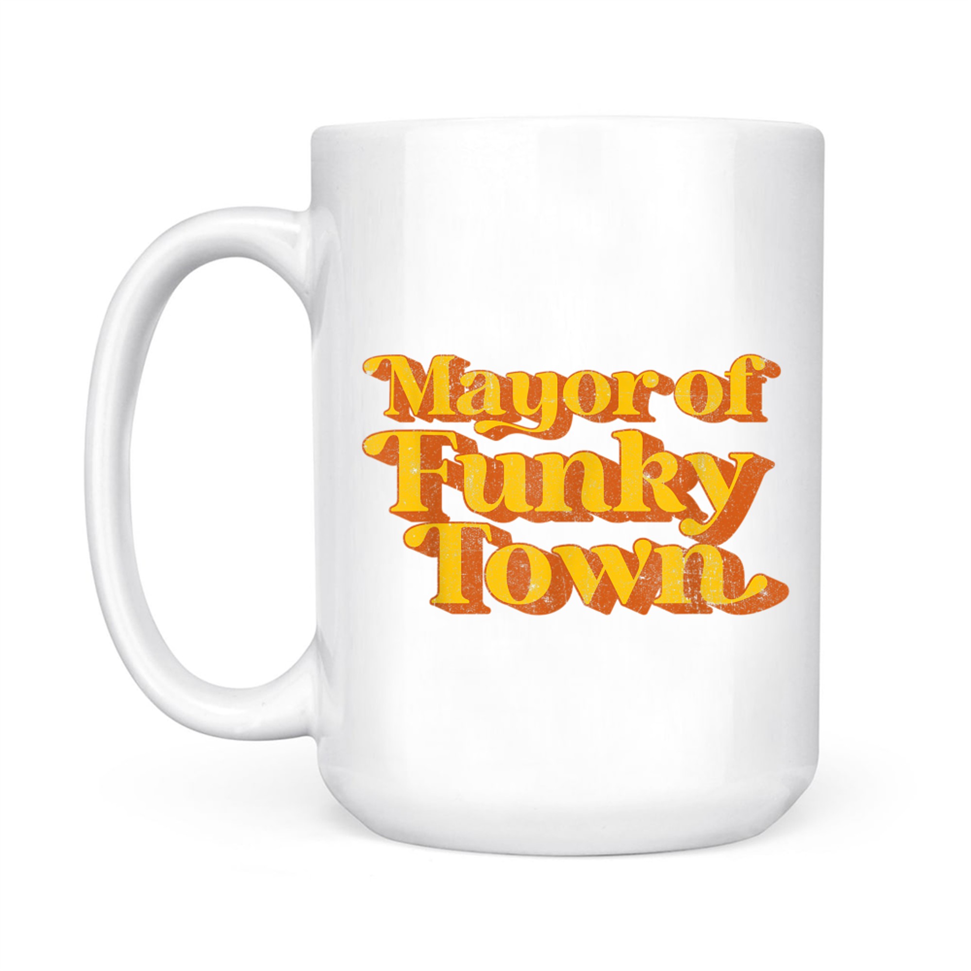 Retro Mayor Of Funky Town Funny Vintage 70's Disco Party Mug