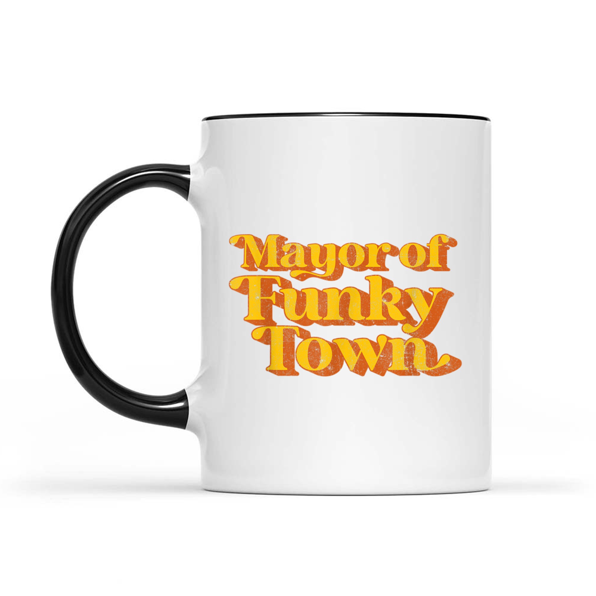 Retro Mayor Of Funky Town Funny Vintage 70's Disco Party Mug