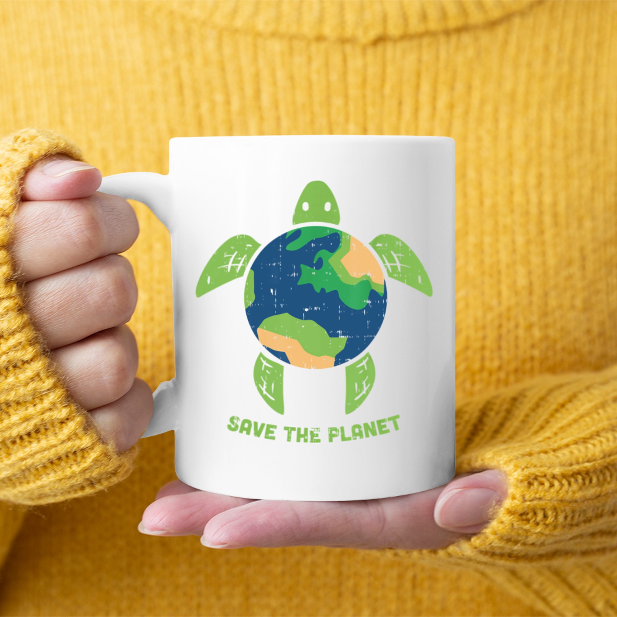 Save The Planet Day Environment Turtle Recycle Ocean Mug