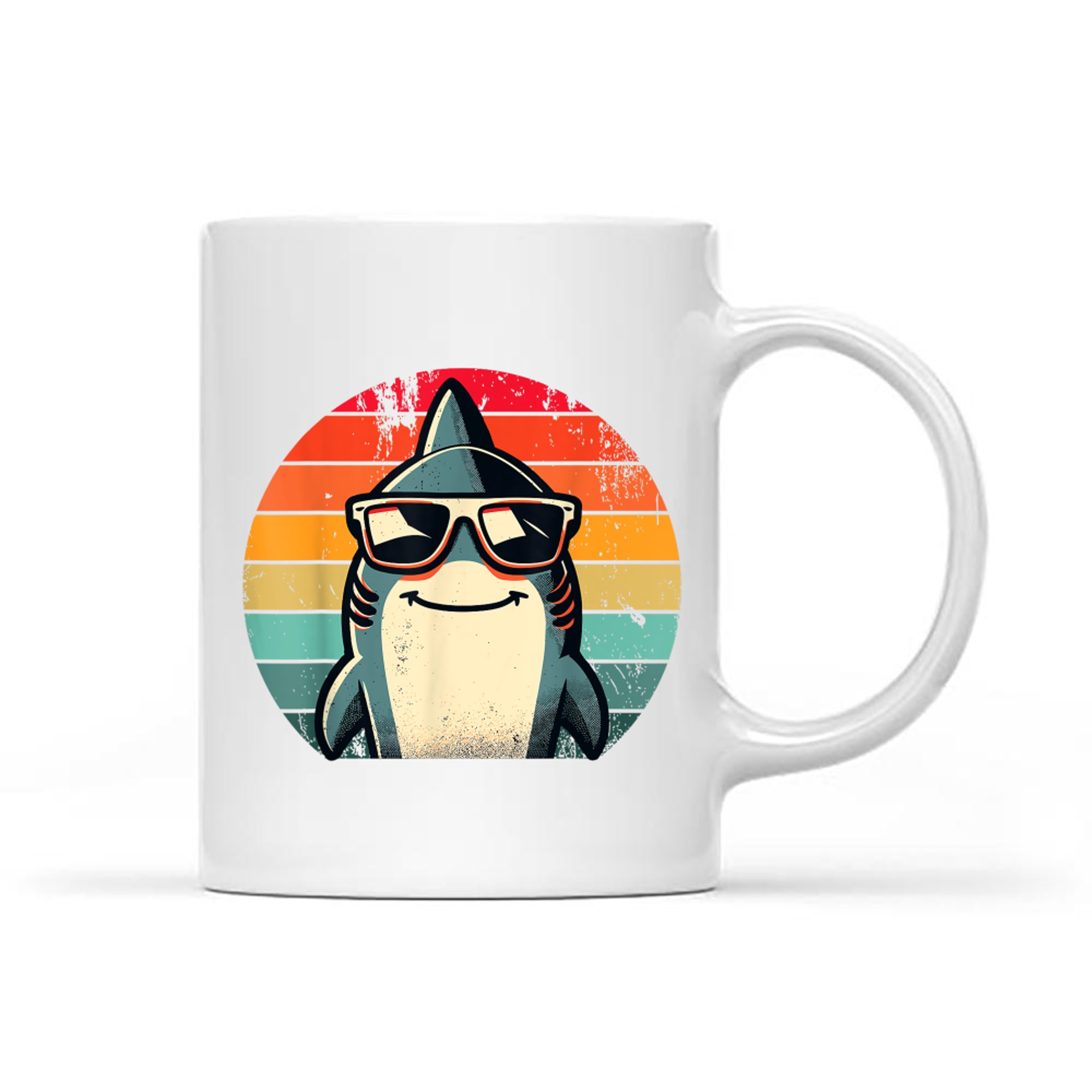 Shark in Sunglasses Cool Retro 70s 80s 90s Funny Shark Mug