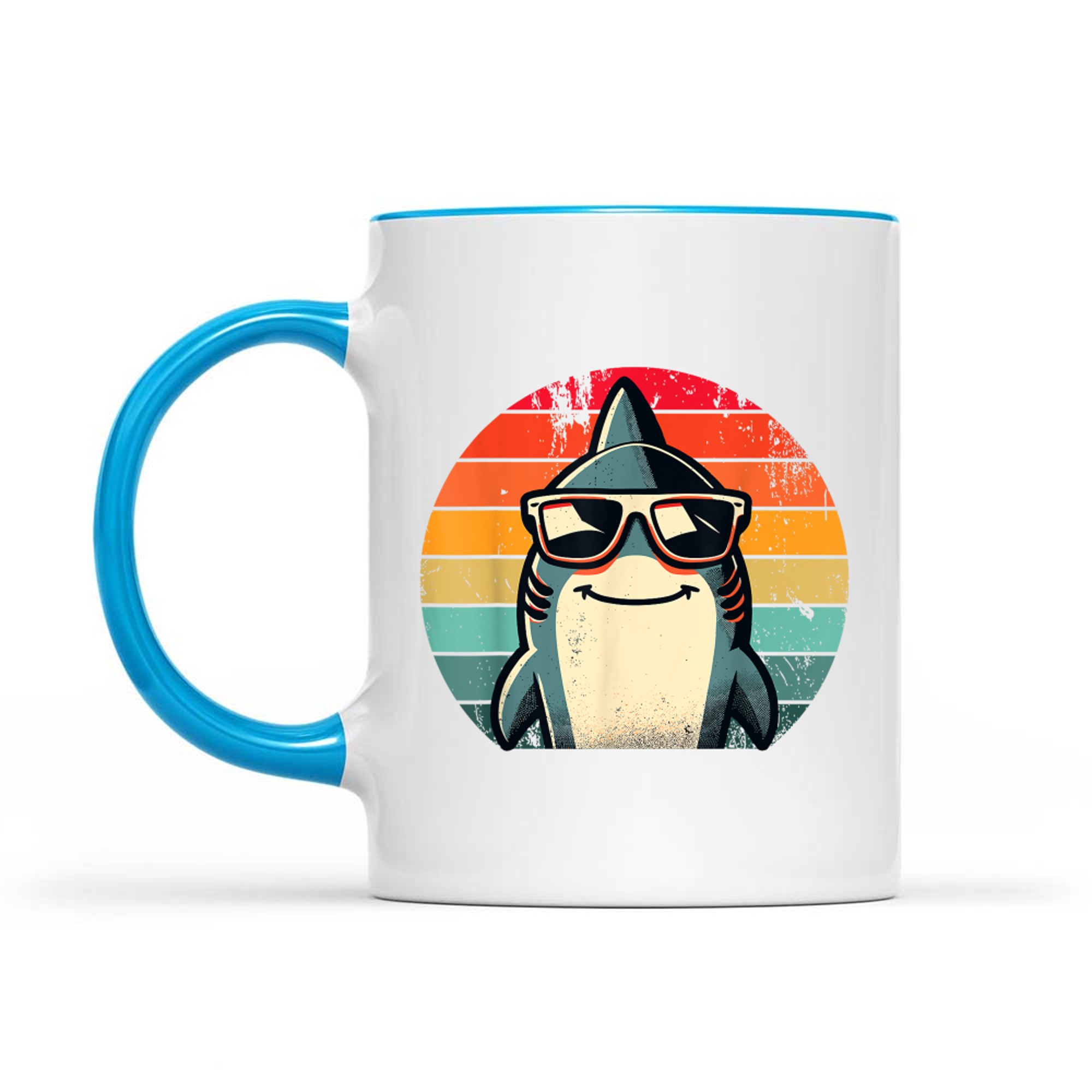 Shark in Sunglasses Cool Retro 70s 80s 90s Funny Shark Mug
