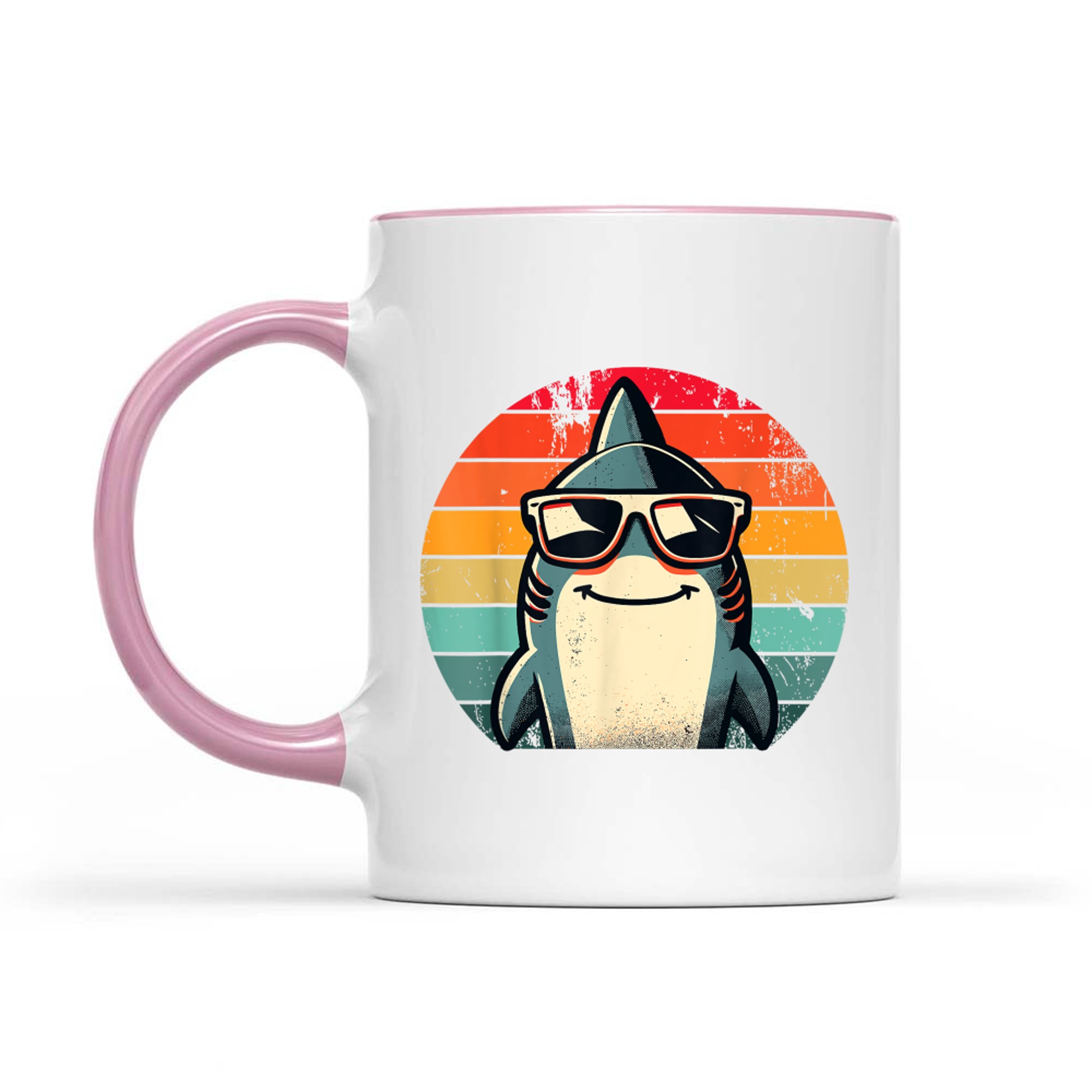 Shark in Sunglasses Cool Retro 70s 80s 90s Funny Shark Mug