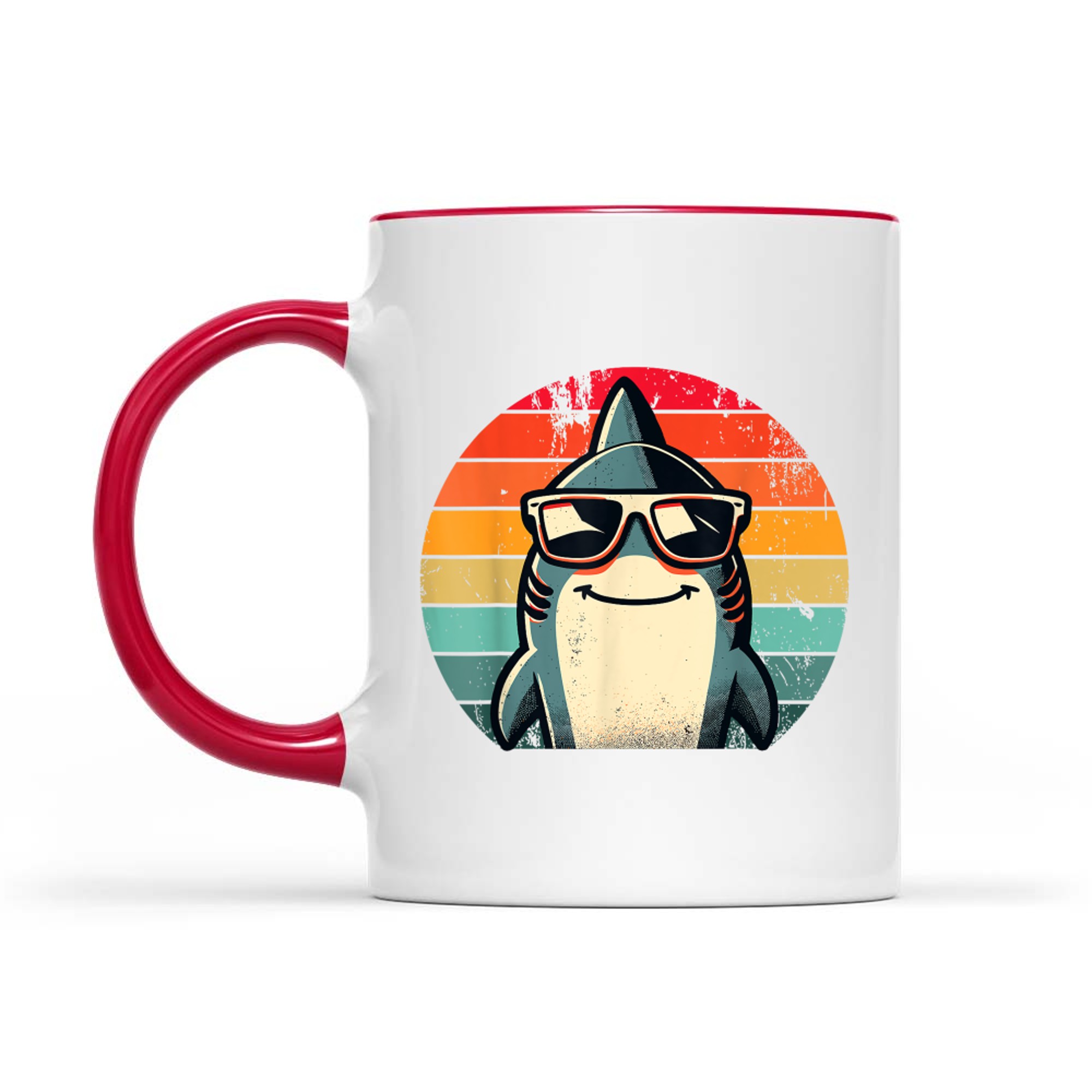 Shark in Sunglasses Cool Retro 70s 80s 90s Funny Shark Mug