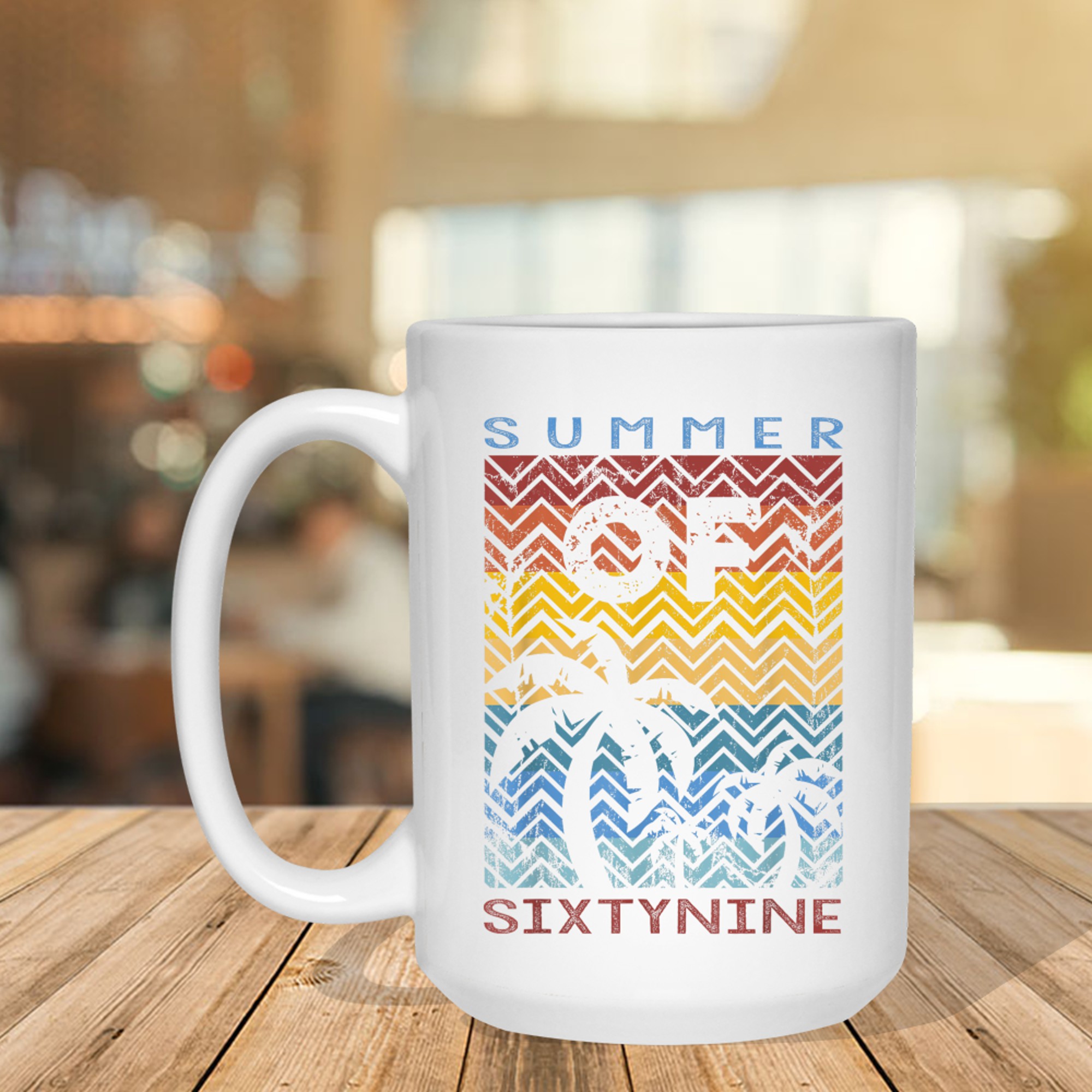 Summer Of Retro Sunset Palm Trees Vintage 50th Birthday Mug