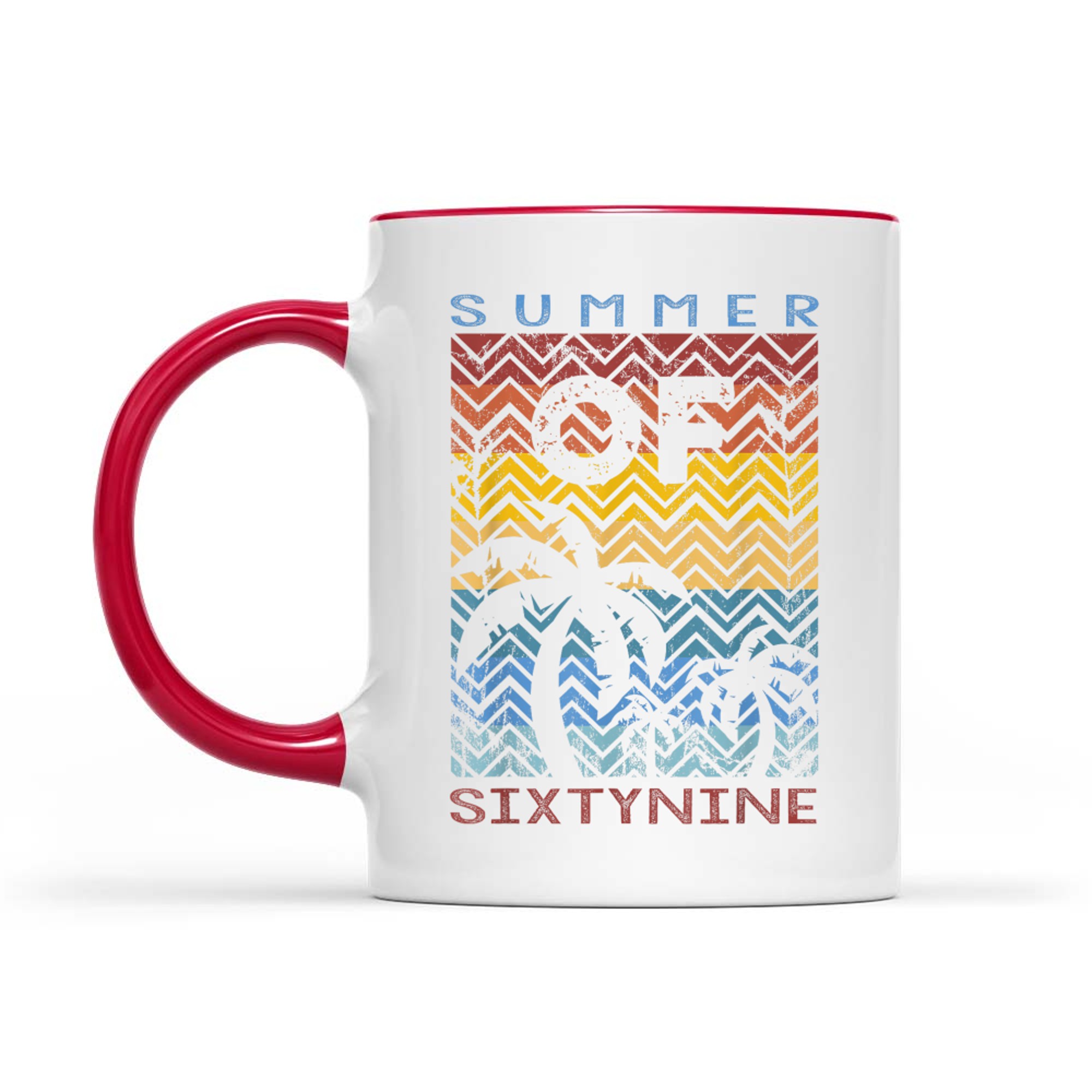 Summer Of Retro Sunset Palm Trees Vintage 50th Birthday Mug
