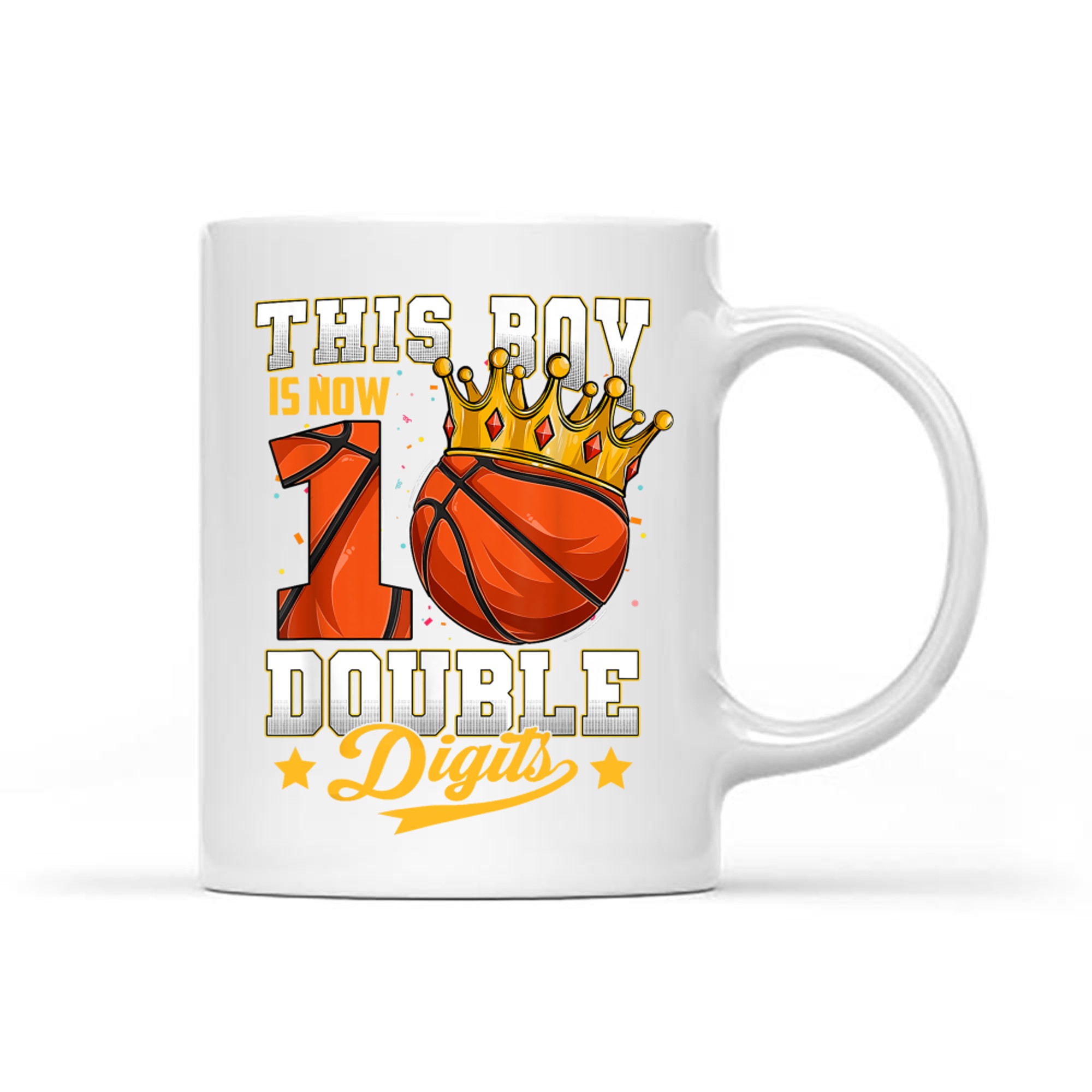 This Boy Double Digits Ten Basketball Year Old Birthday Mug