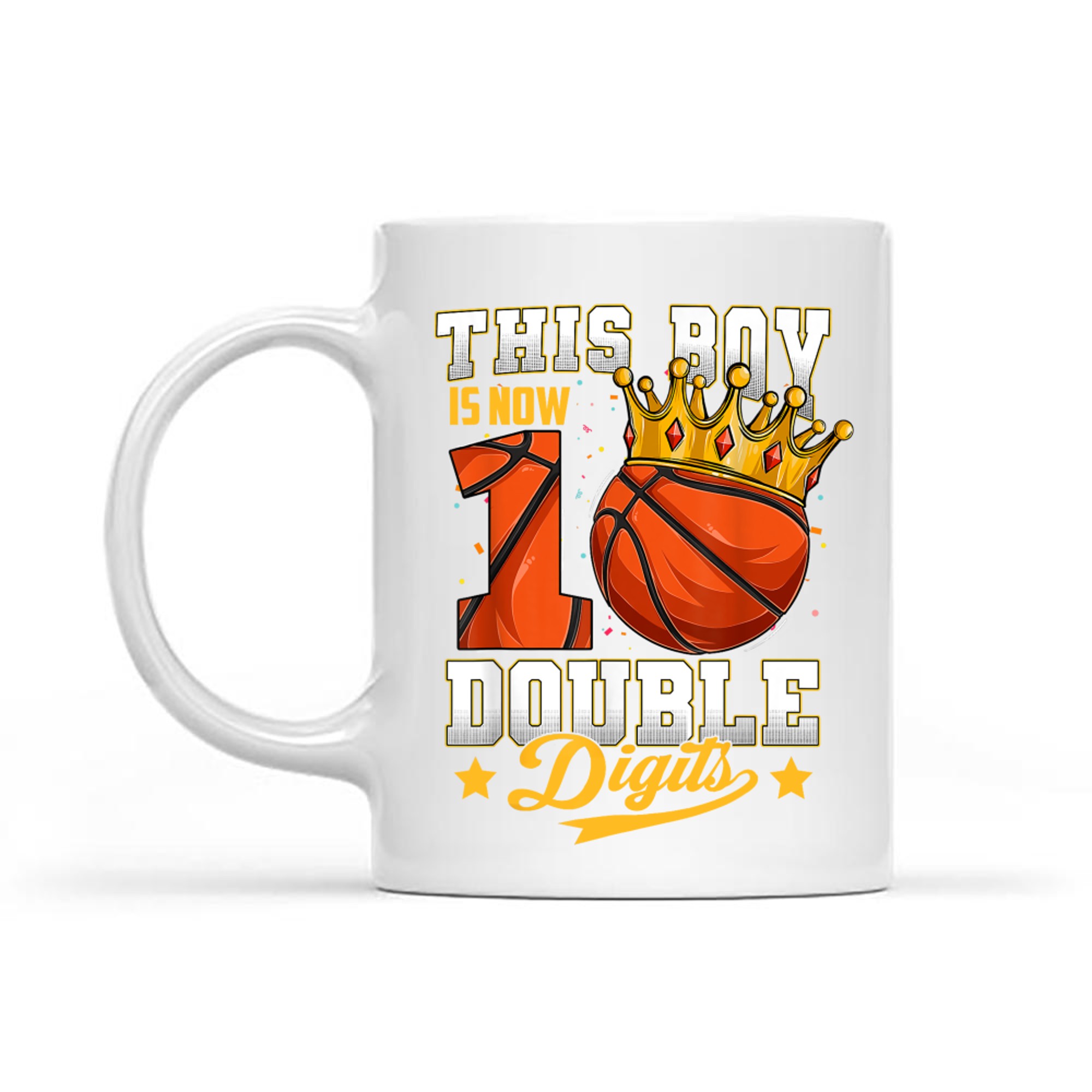 This Boy Double Digits Ten Basketball Year Old Birthday Mug