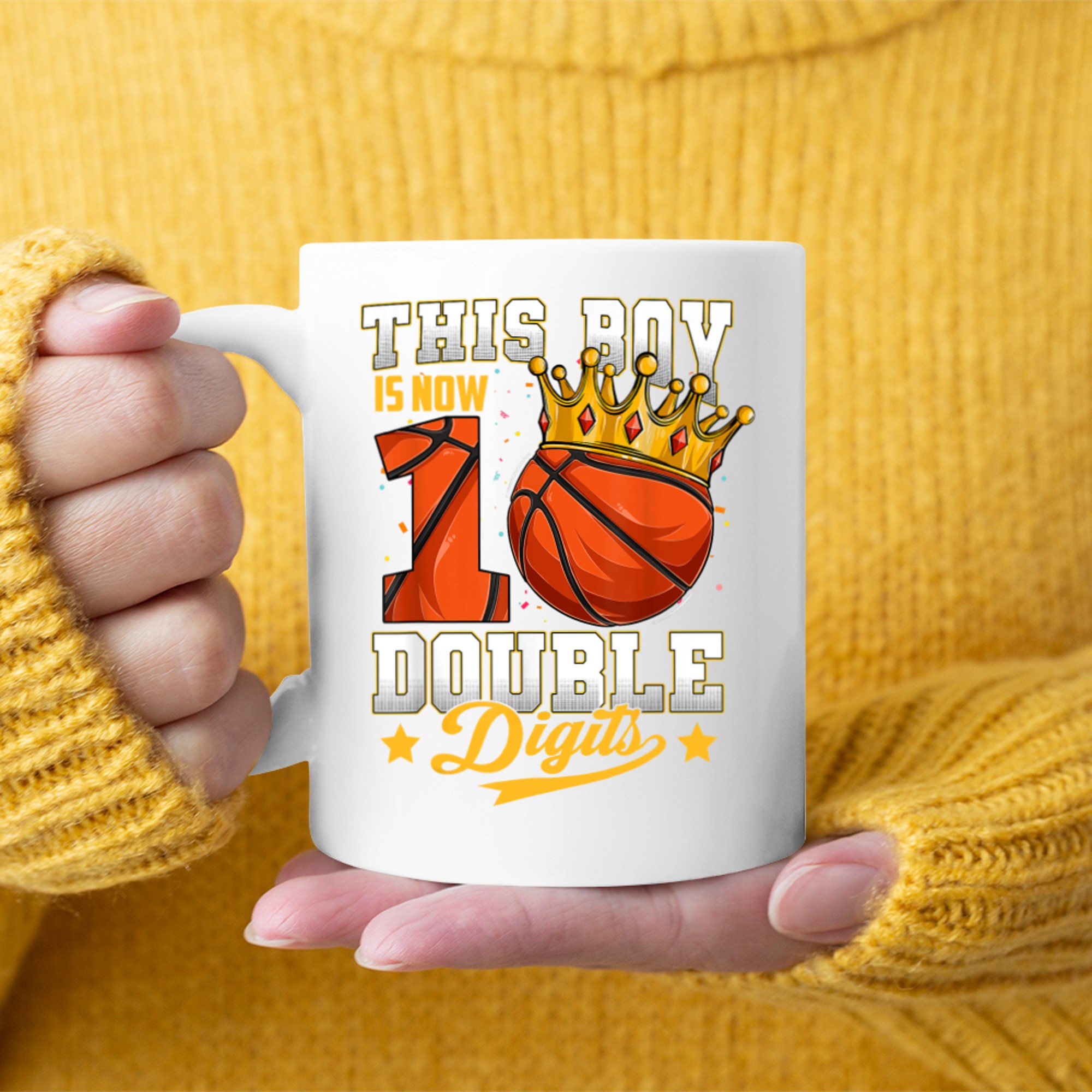 This Boy Double Digits Ten Basketball Year Old Birthday Mug