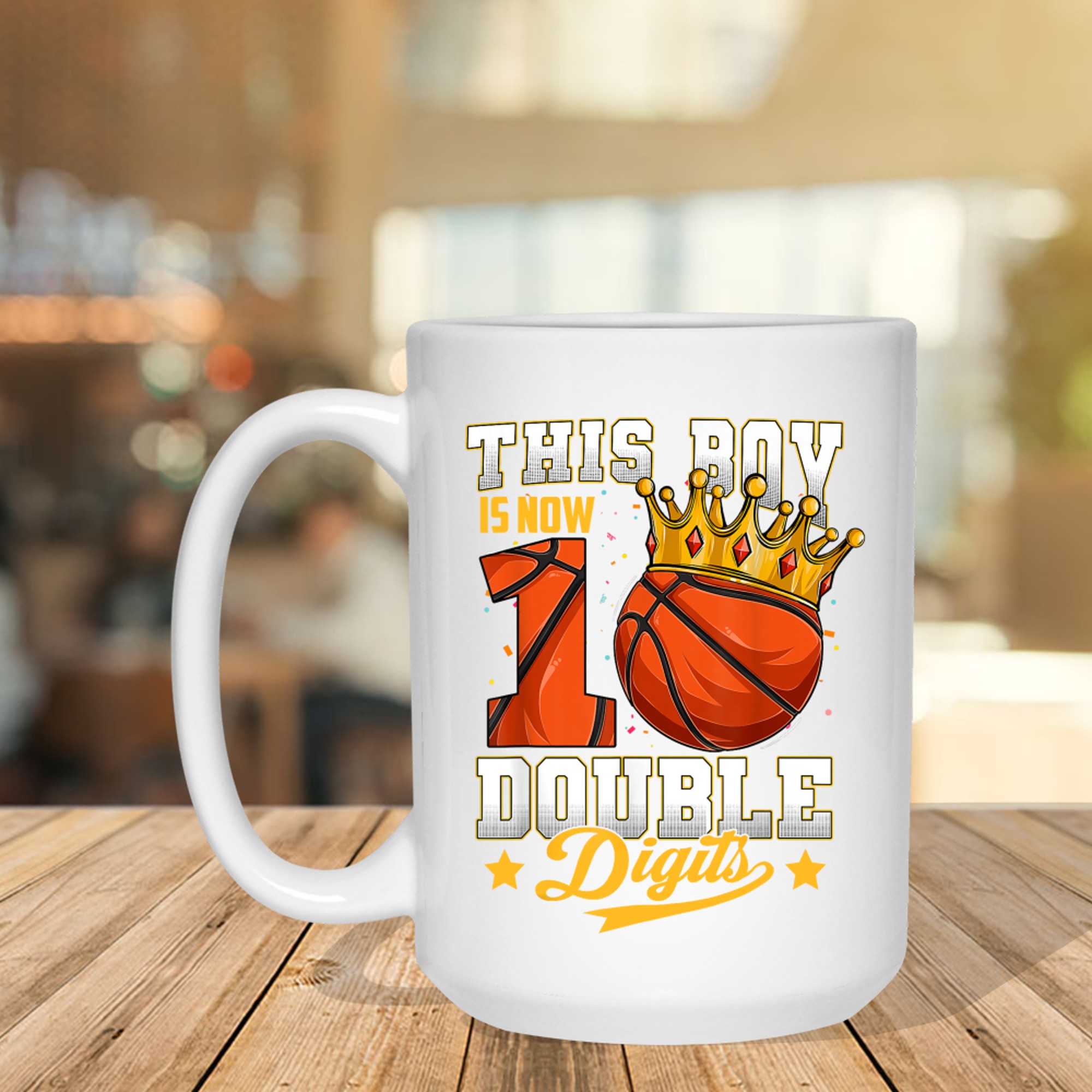 This Boy Double Digits Ten Basketball Year Old Birthday Mug