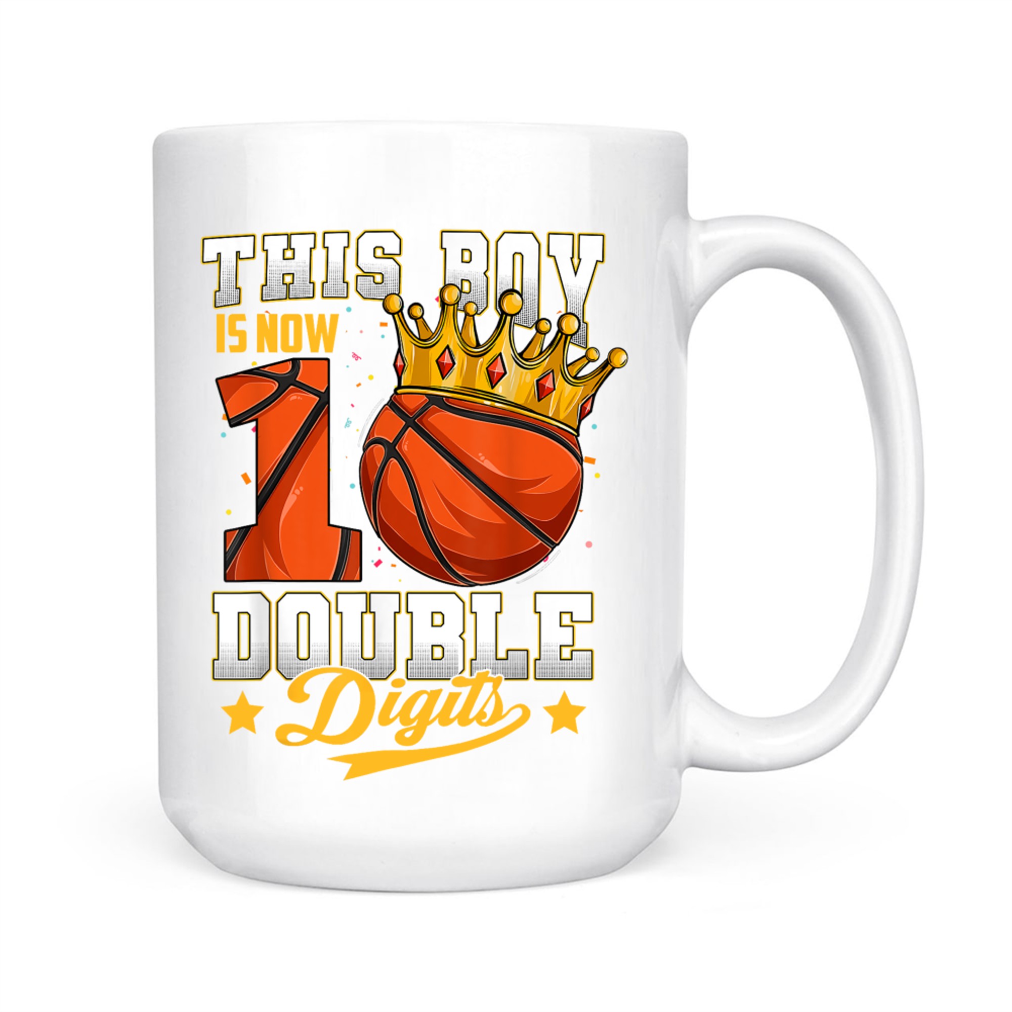 This Boy Double Digits Ten Basketball Year Old Birthday Mug