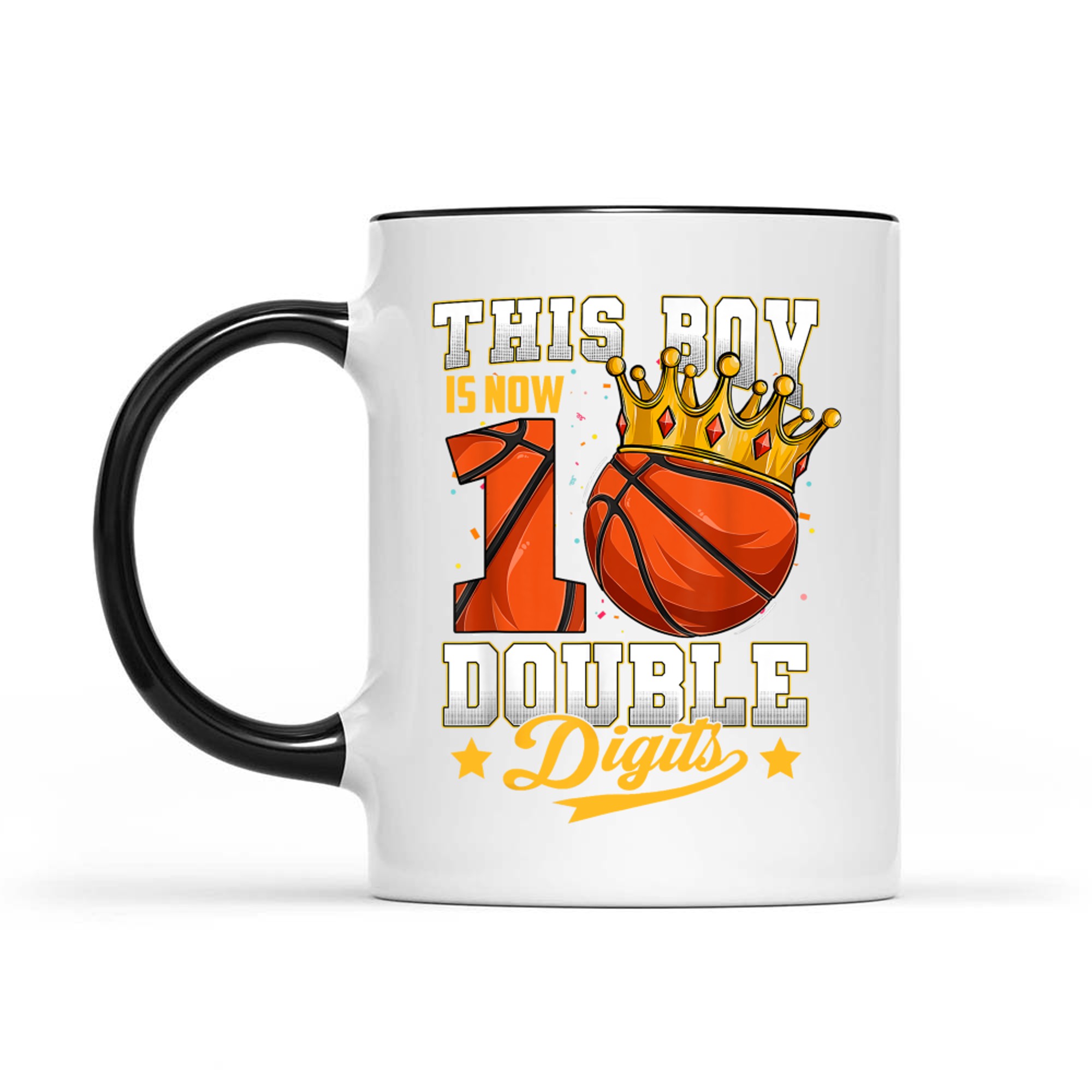 This Boy Double Digits Ten Basketball Year Old Birthday Mug