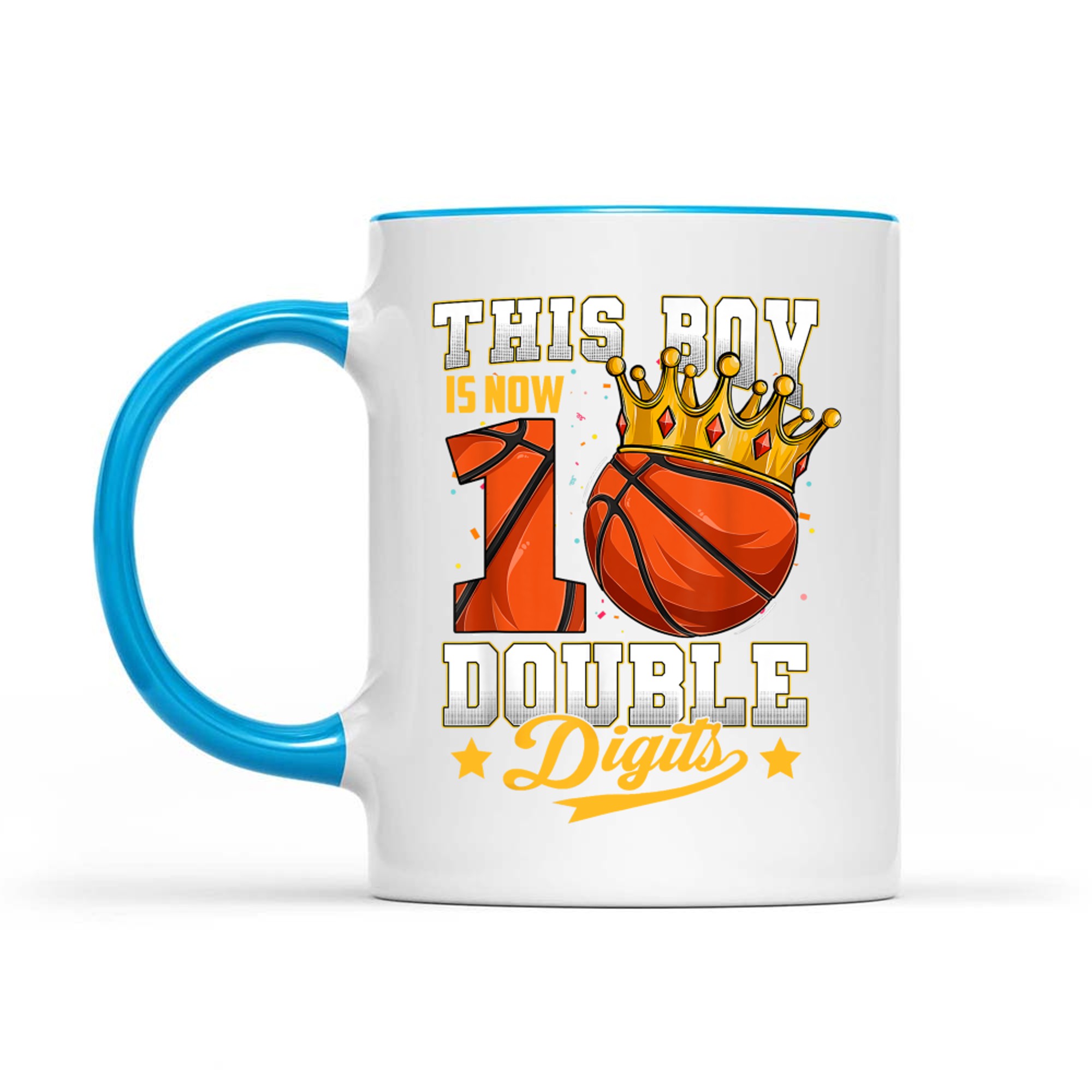 This Boy Double Digits Ten Basketball Year Old Birthday Mug