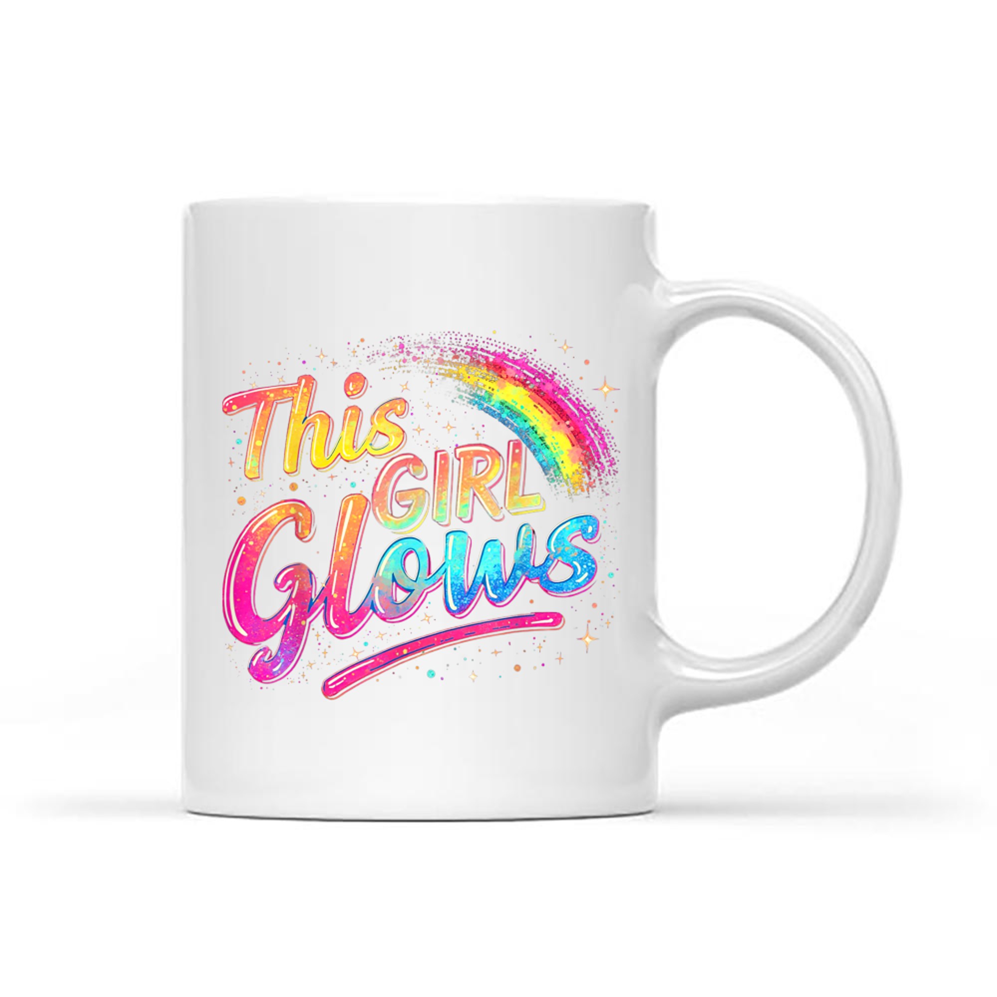 This Girl Glows For Kids Tie Dye Bright Colors 80s And 90s Mug