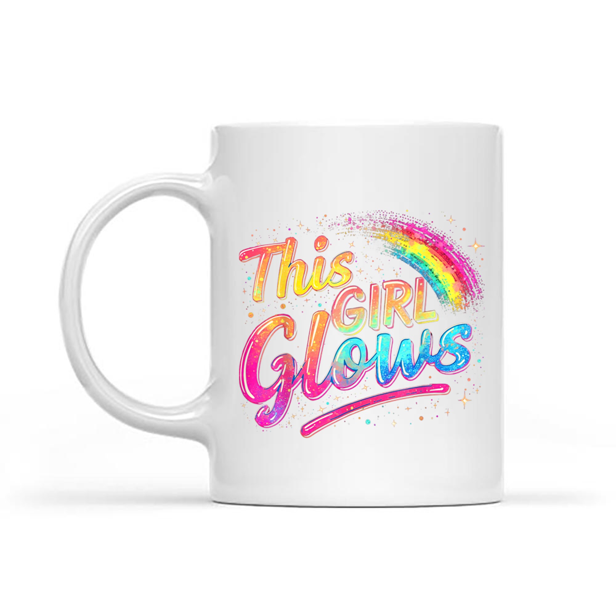 This Girl Glows For Kids Tie Dye Bright Colors 80s And 90s Mug