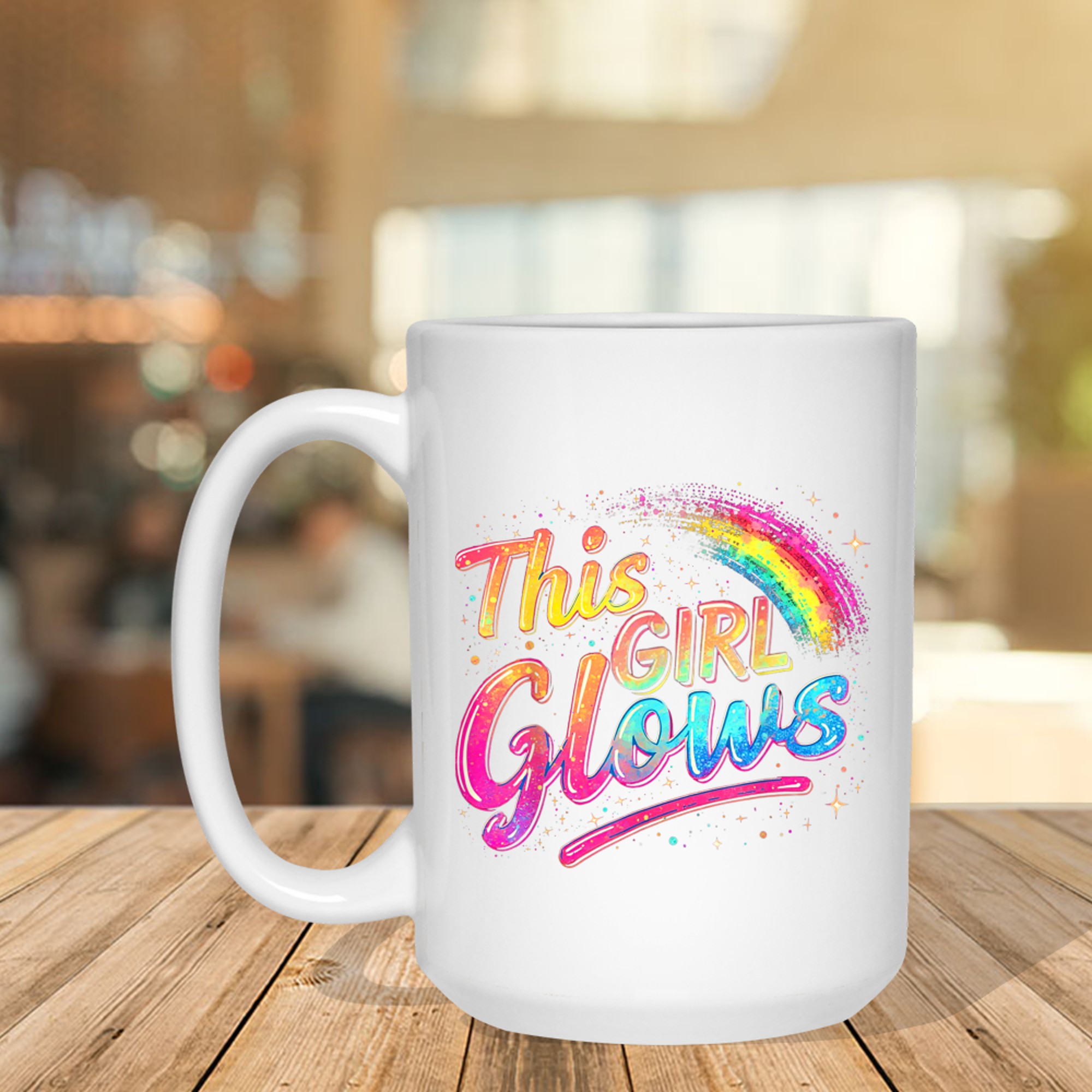This Girl Glows For Kids Tie Dye Bright Colors 80s And 90s Mug