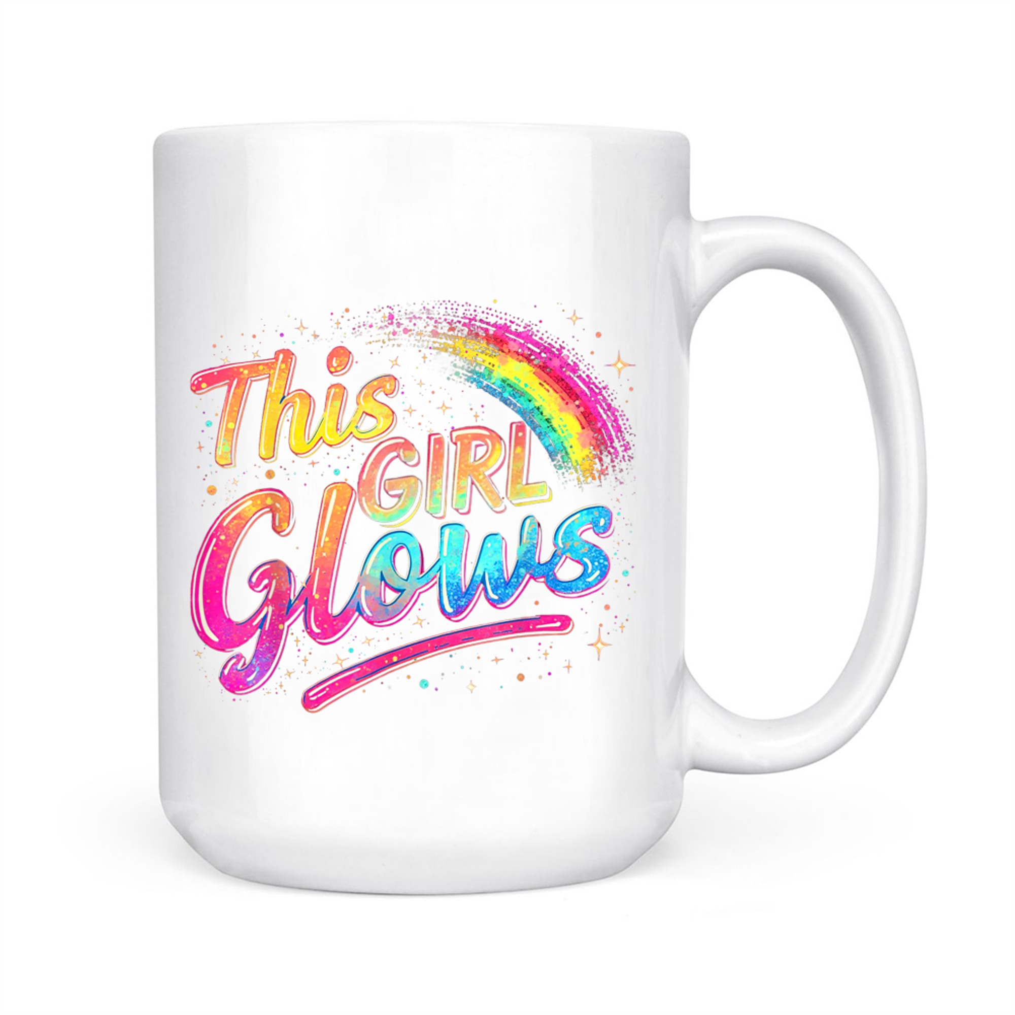 This Girl Glows For Kids Tie Dye Bright Colors 80s And 90s Mug