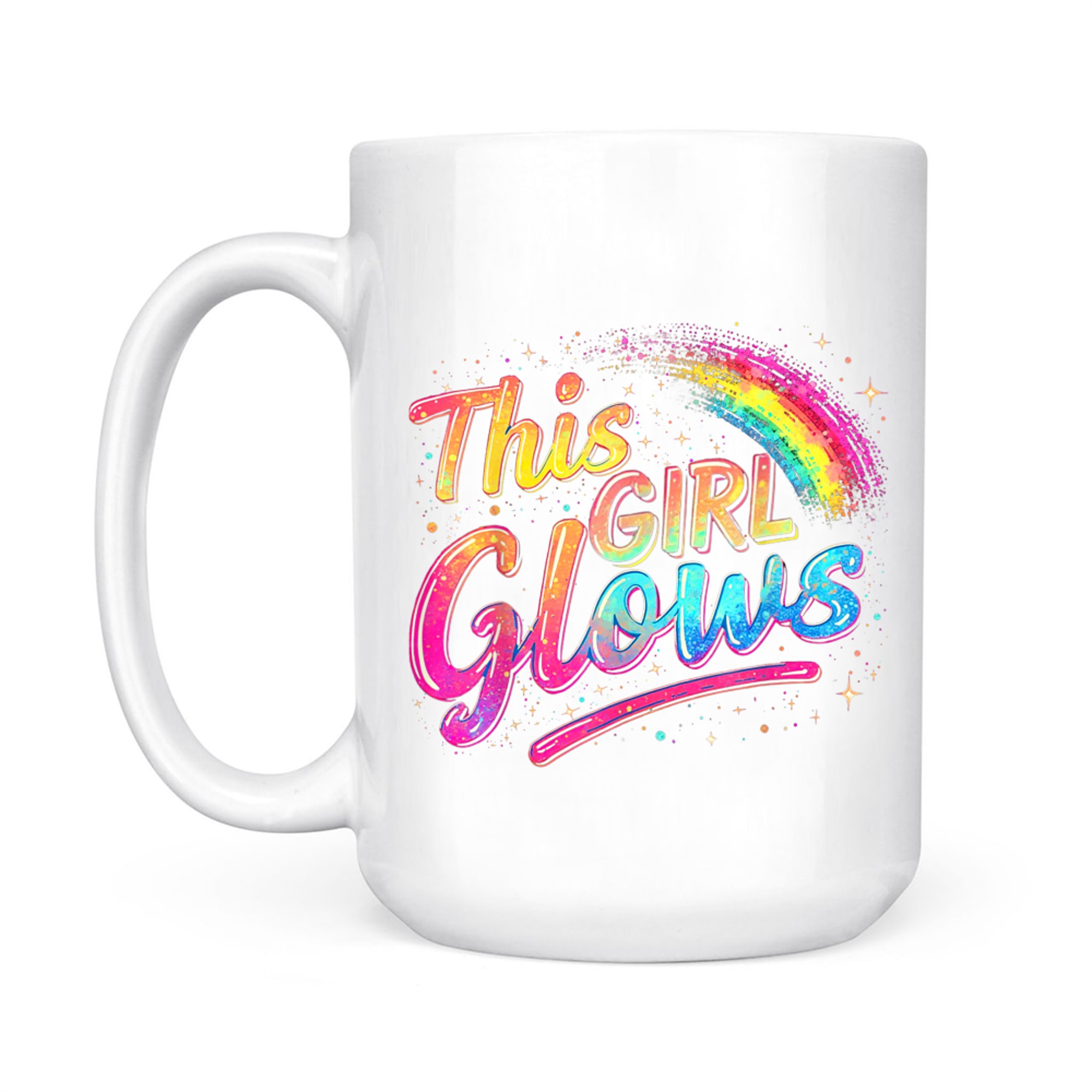 This Girl Glows For Kids Tie Dye Bright Colors 80s And 90s Mug