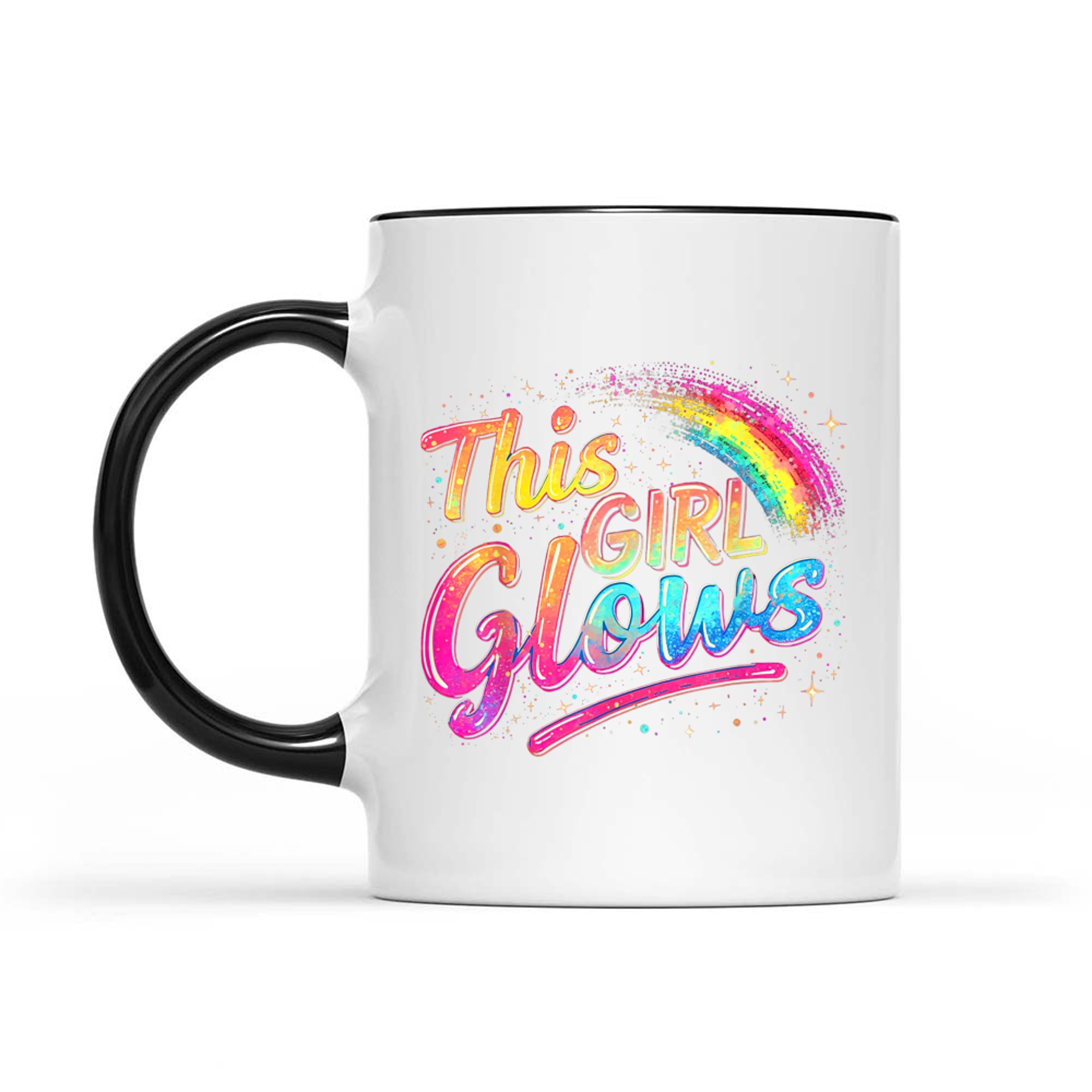 This Girl Glows For Kids Tie Dye Bright Colors 80s And 90s Mug